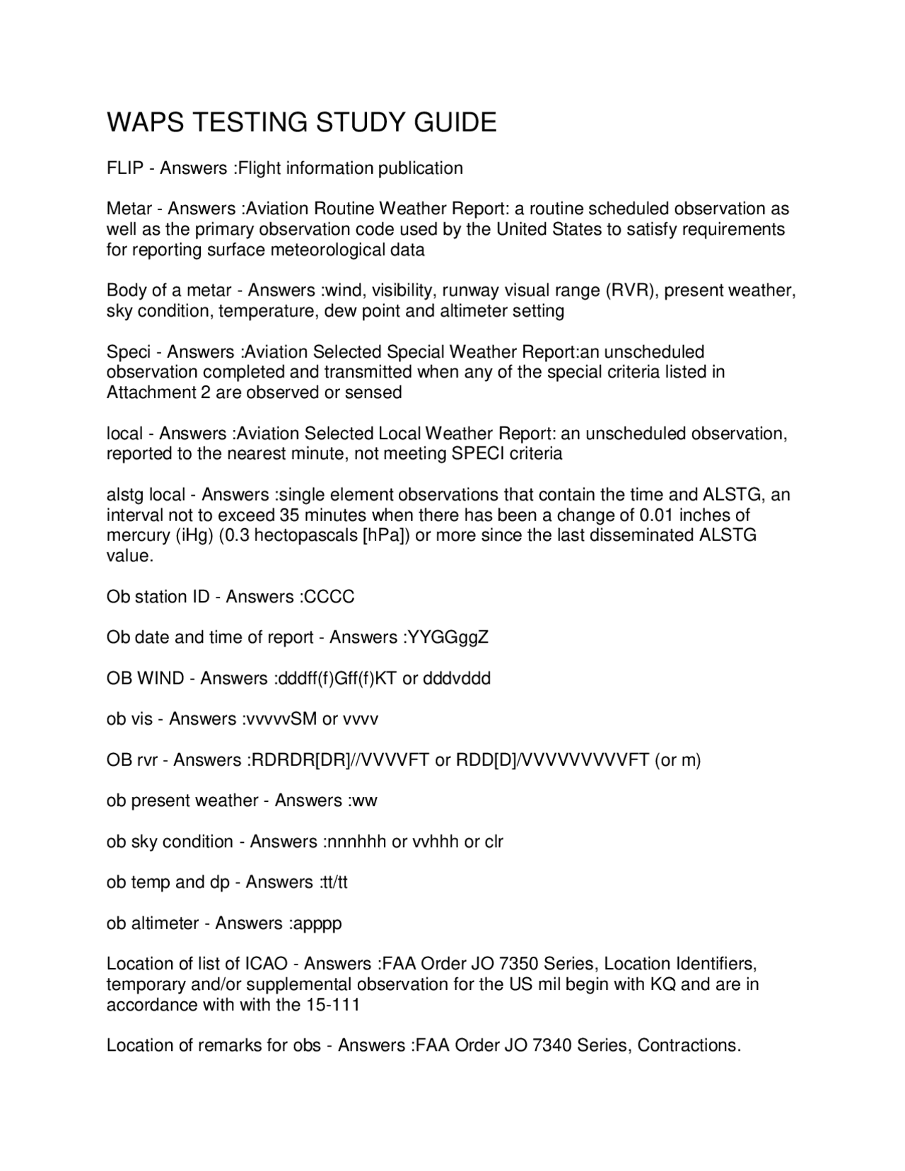Waps Testing WAPS TESTING STUDY GUIDE 2024 | Exams Social Sciences | Docsity