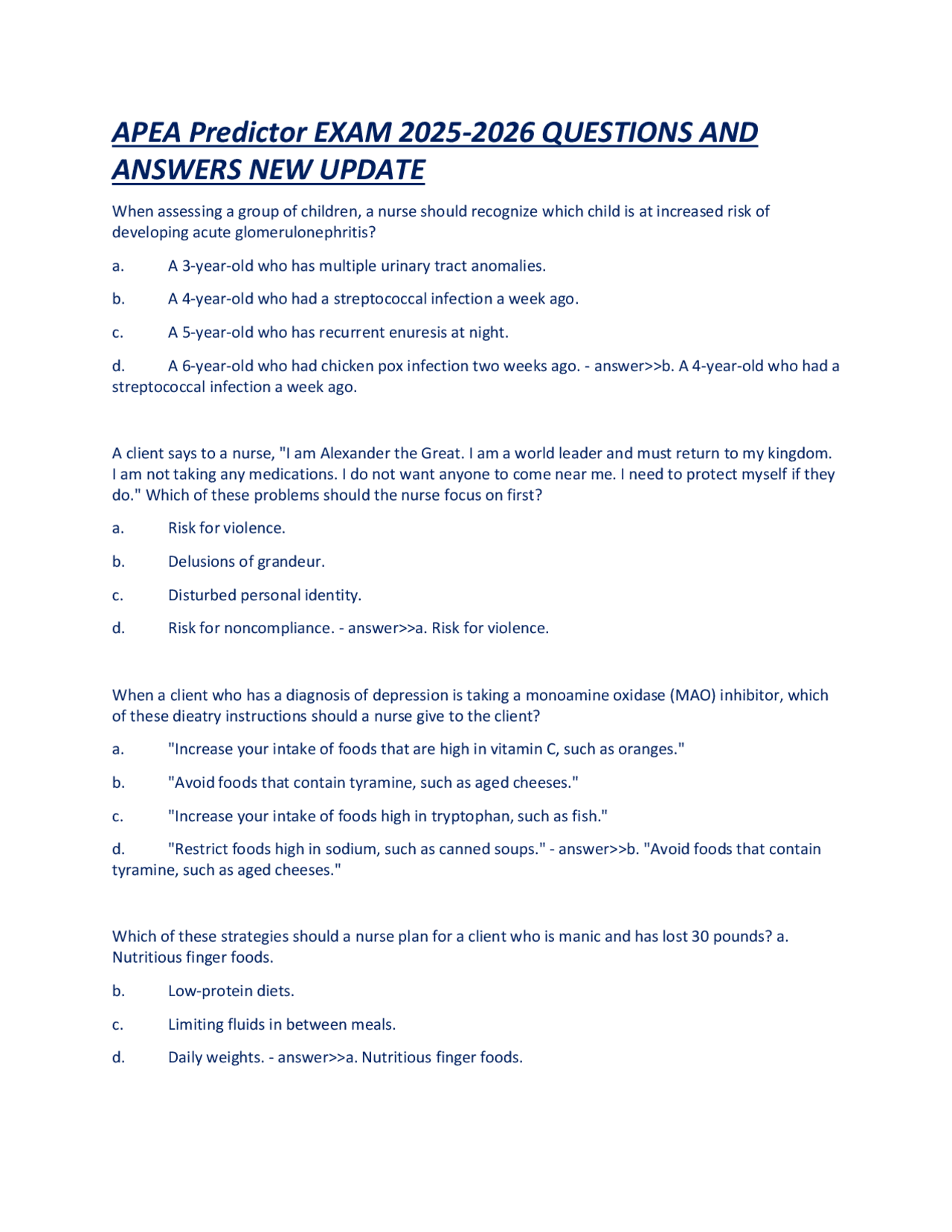 APEA Predictor EXAM 2025-2026 QUESTIONS AND ANSWERS NEW UPDATE.pdf ...