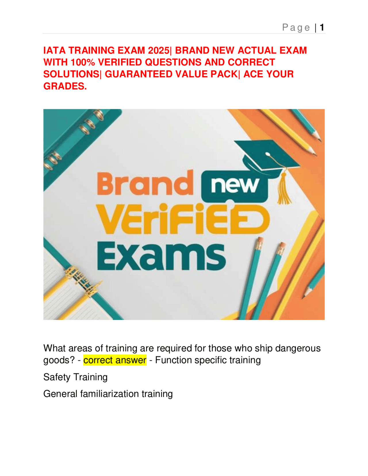 IATA Dangerous Goods Training Exam: Questions and Answers