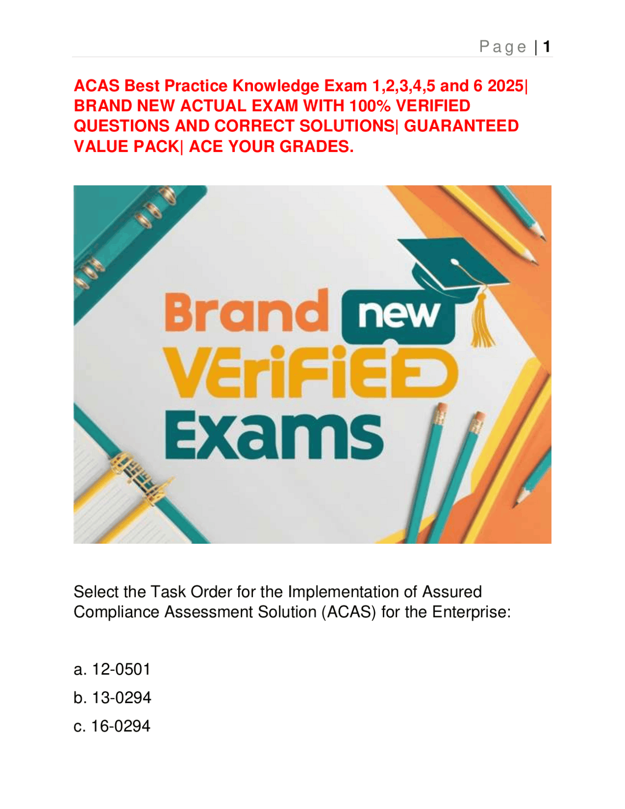 ACAS Best Practice Knowledge Exam 1,2,3,4,5 and 6 2025| BRAND NEW ...