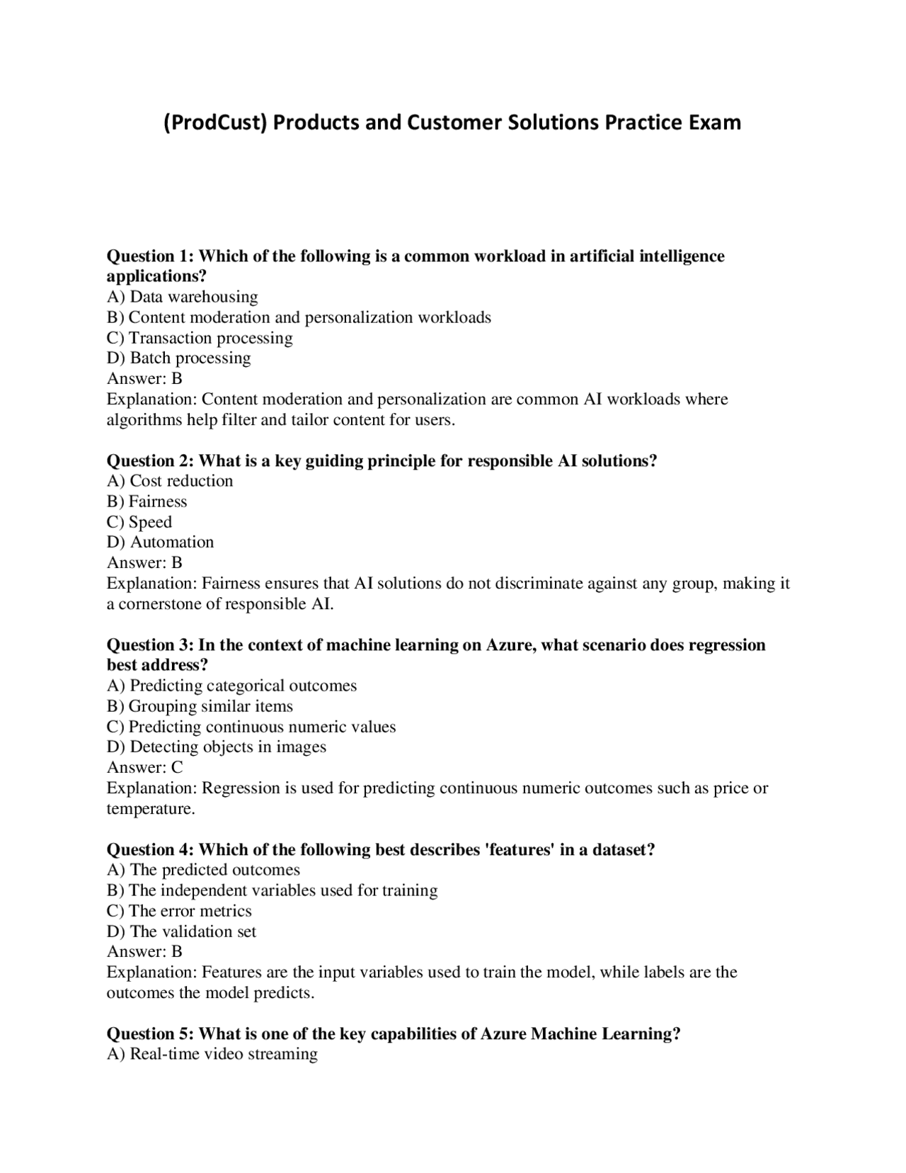 (ProdCust) Products and Customer Solutions Exam | Exams Technology ...