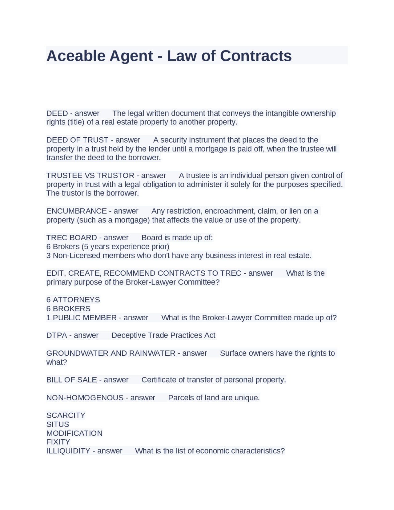 Aceable Agent - Law of Contracts: Real Estate and Contractual Concepts ...