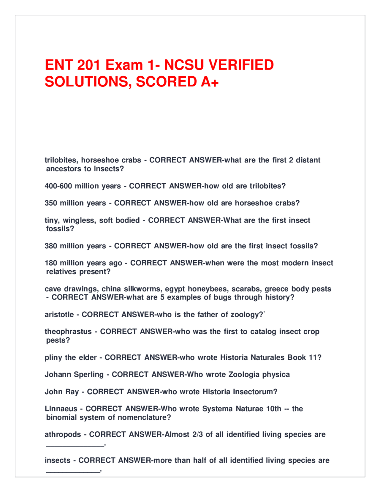 Ente Exam ENT Exam 2 VERIFIED SOLUTIONS, SCORED A+.pdf | Exams Nursing | Docsity
