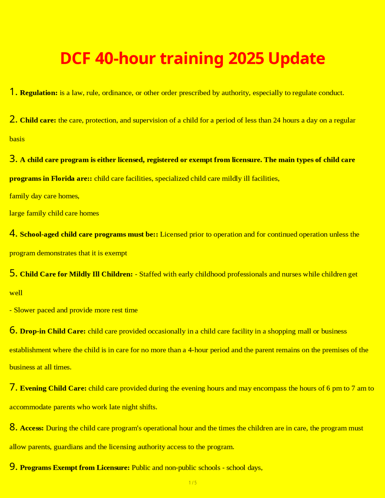 Training Log Dcf DCF 40-hour training 2025 Update | Exams Health sciences | Docsity