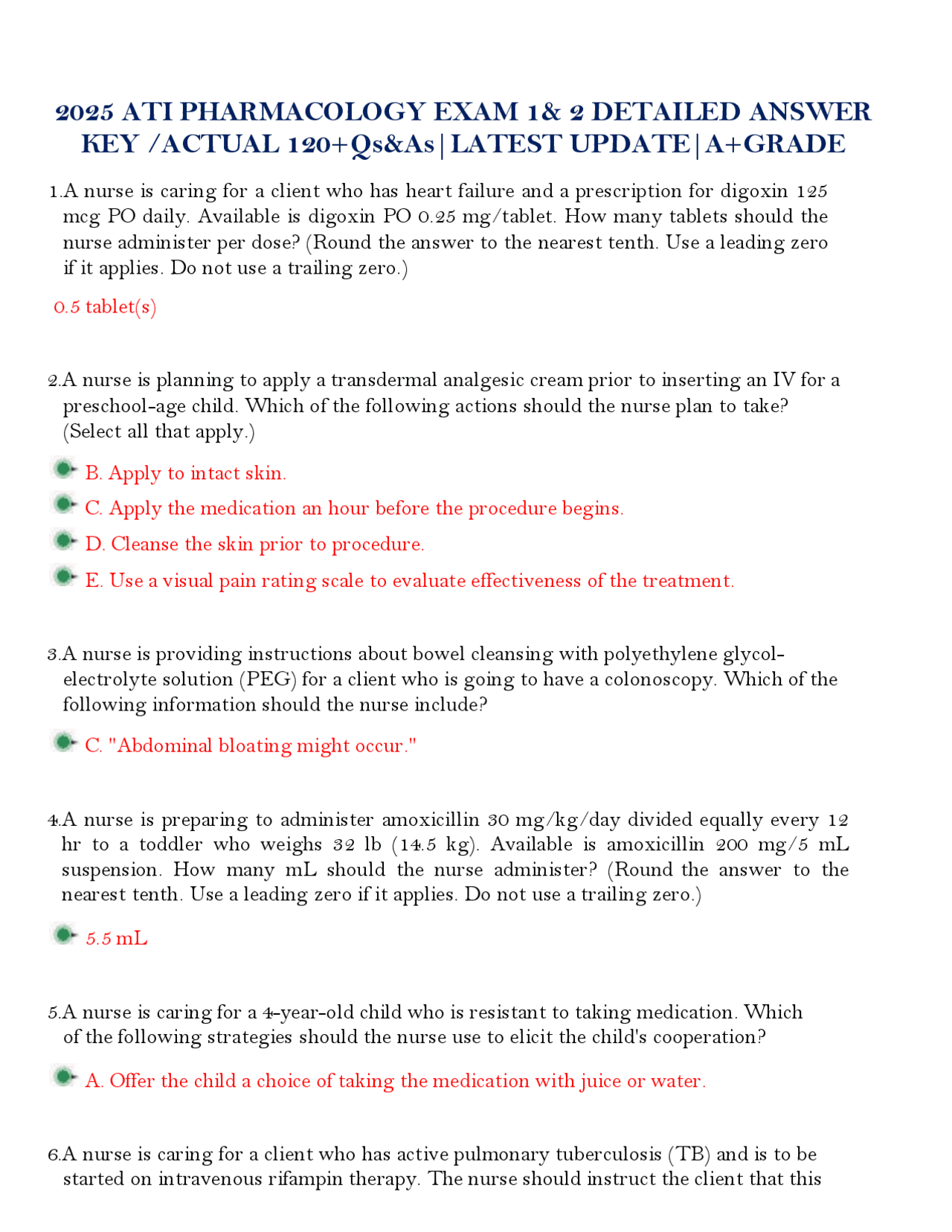 Pharmacology Exam Study Guide: Comprehensive Answers and Explanations ...
