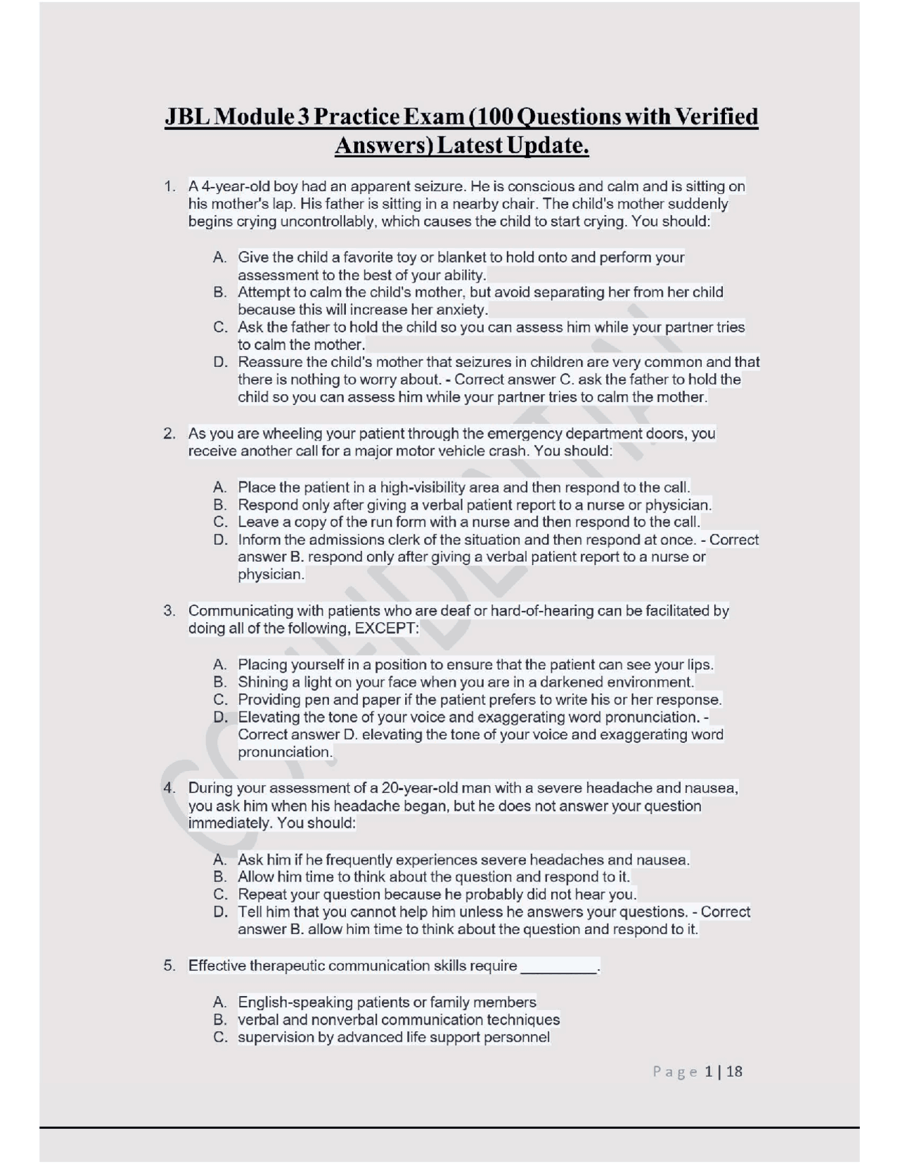 JBL Module 3 Practice Exam (100 Questions with Verified Answers) Latest ...