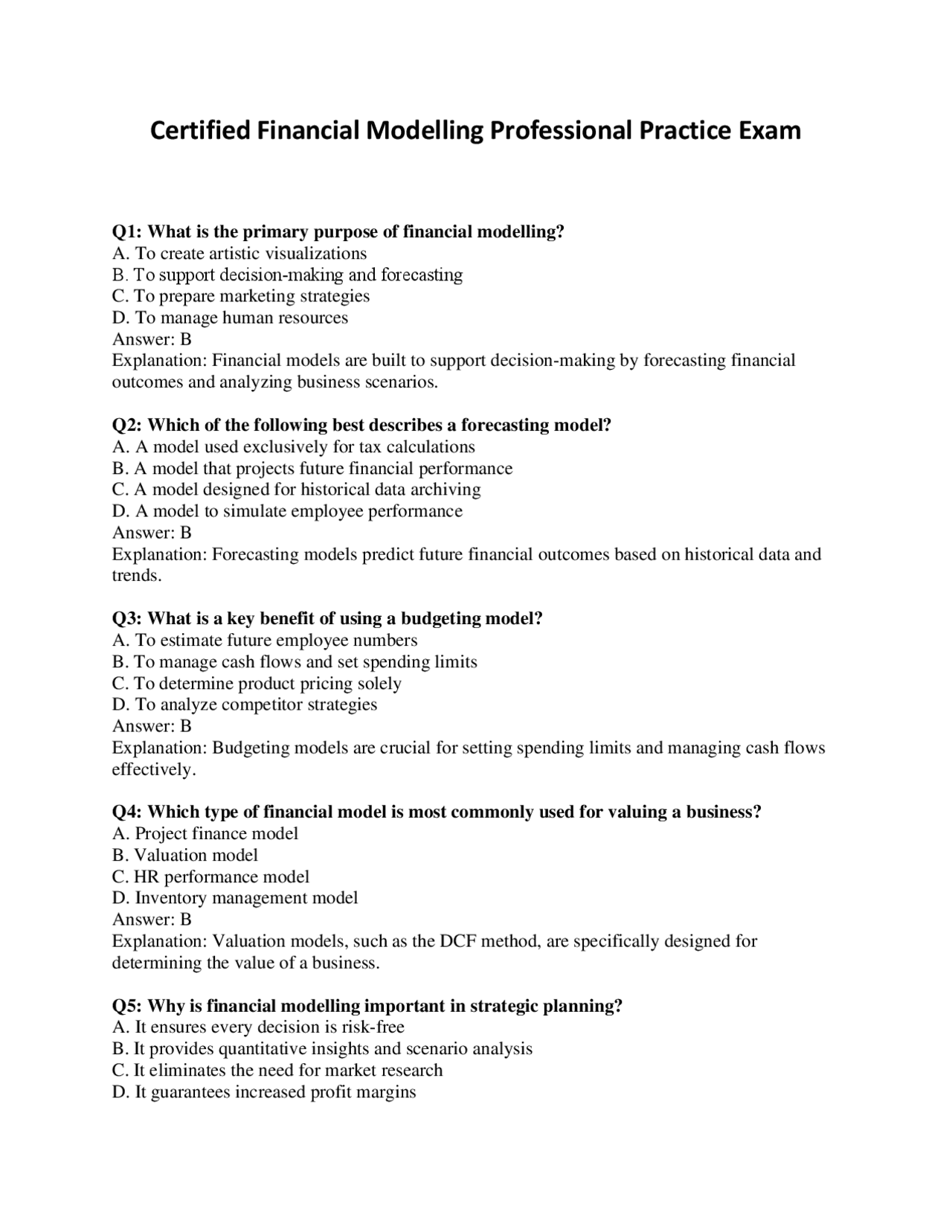 Certified Financial Modelling Professional Exam | Exams Technology ...