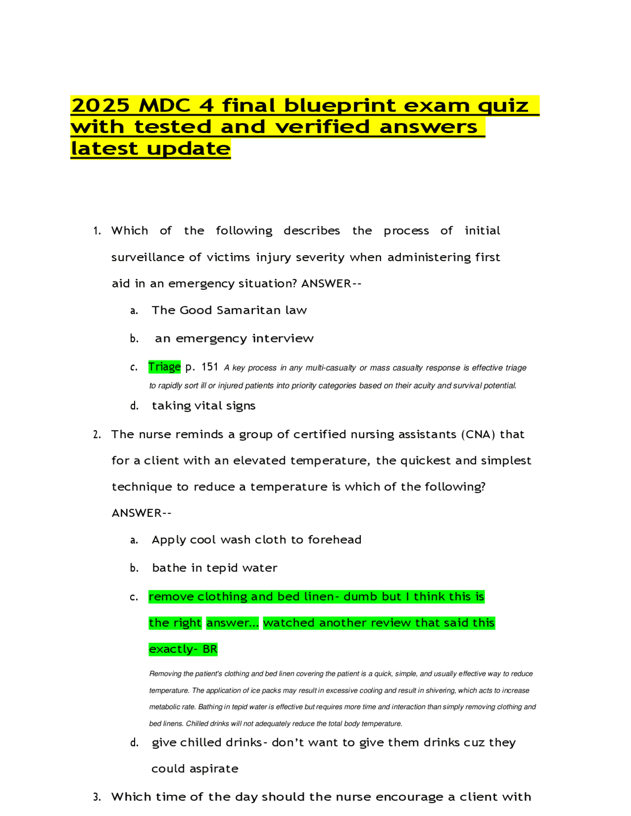 Nursing Exam Questions and Answers: A Review of Key Concepts | Exams ...