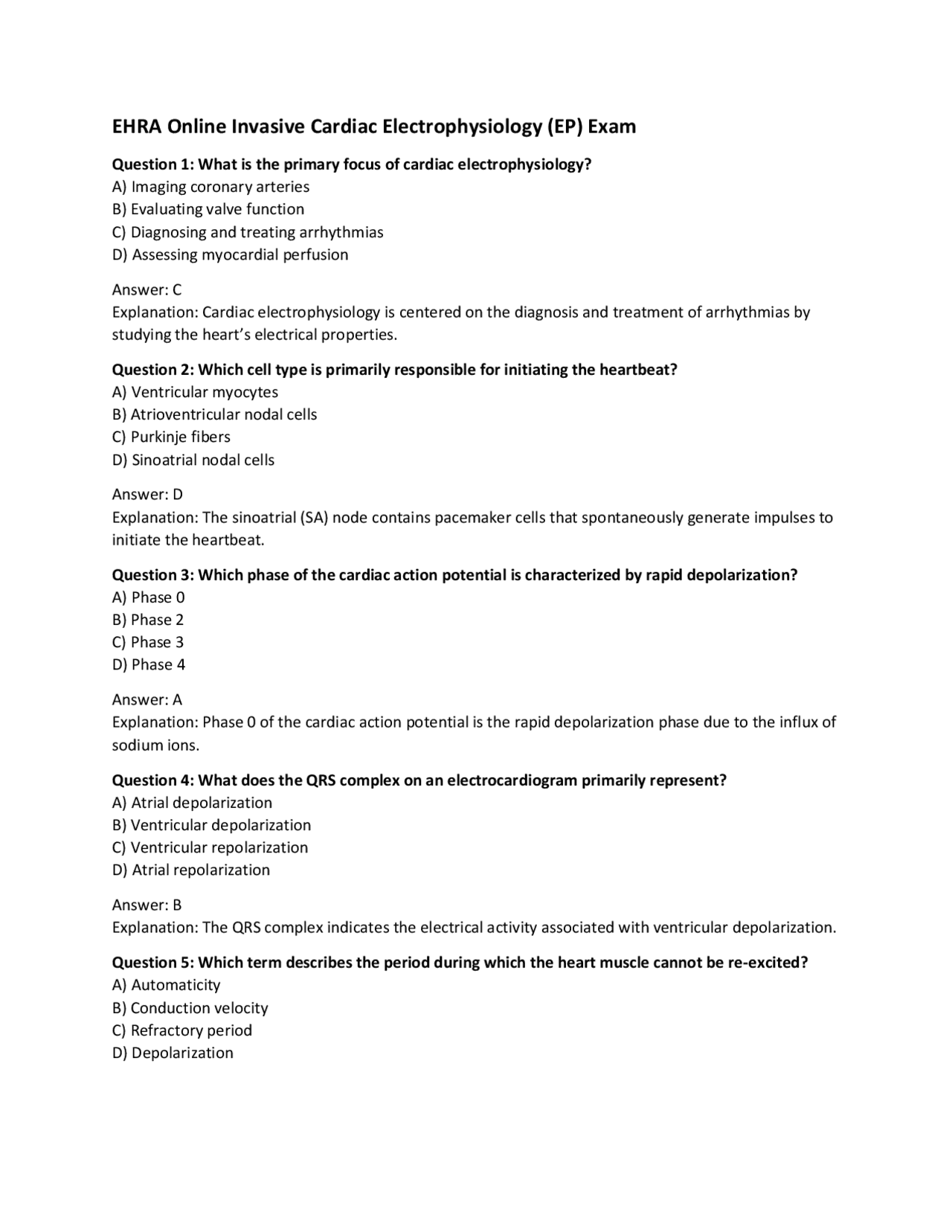 EHRA Online Invasive Cardiac Electrophysiology (EP) Exam | Exams ...