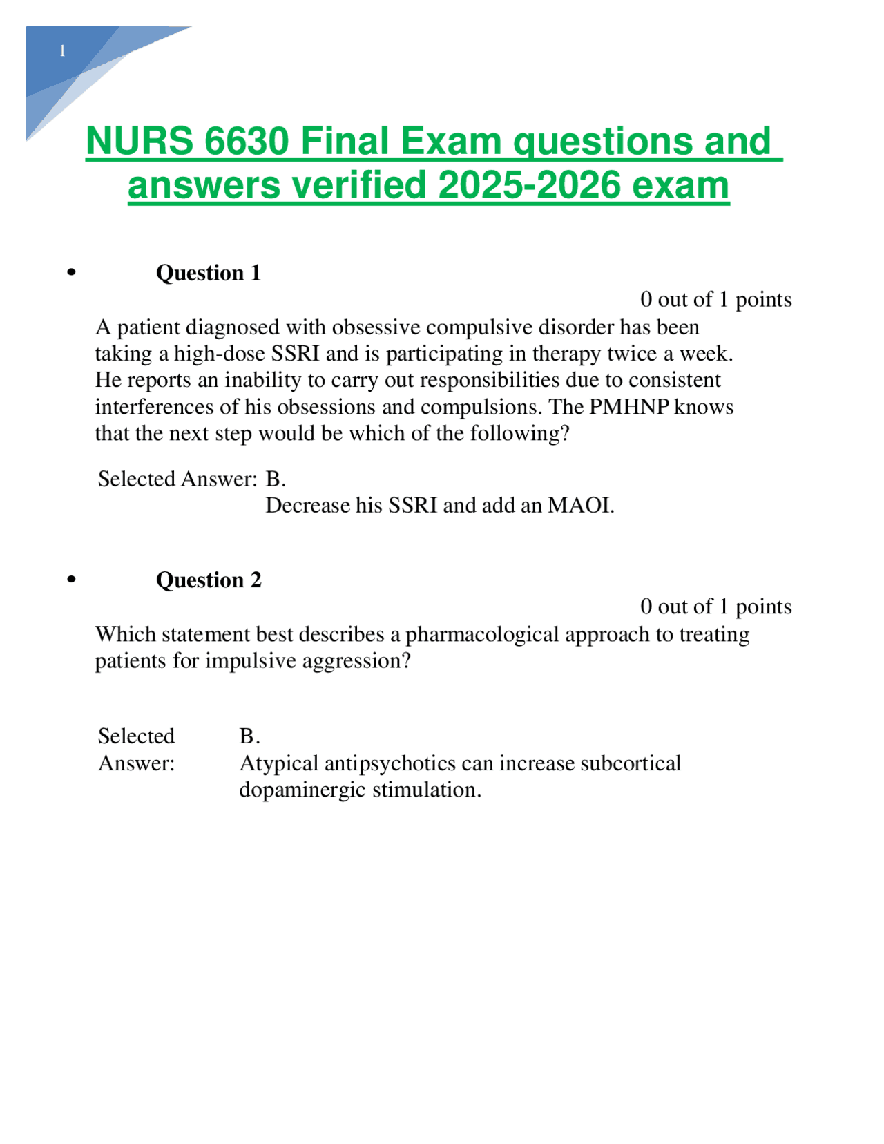 NURS 6630 Final Exam questions and answers verified 2025-2026 exam.pdf ...