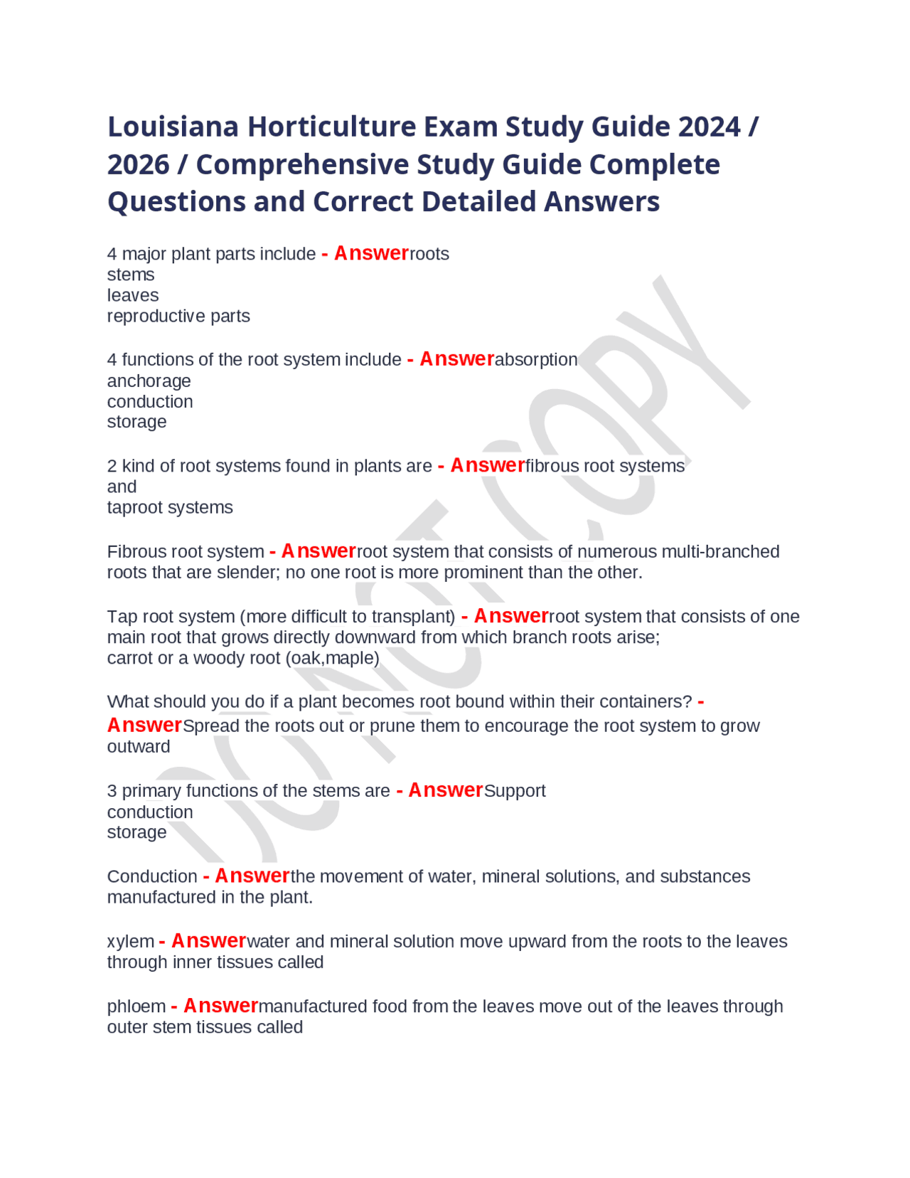 Louisiana Horticulture Exam Study Guide 2024 2026 Comprehensive