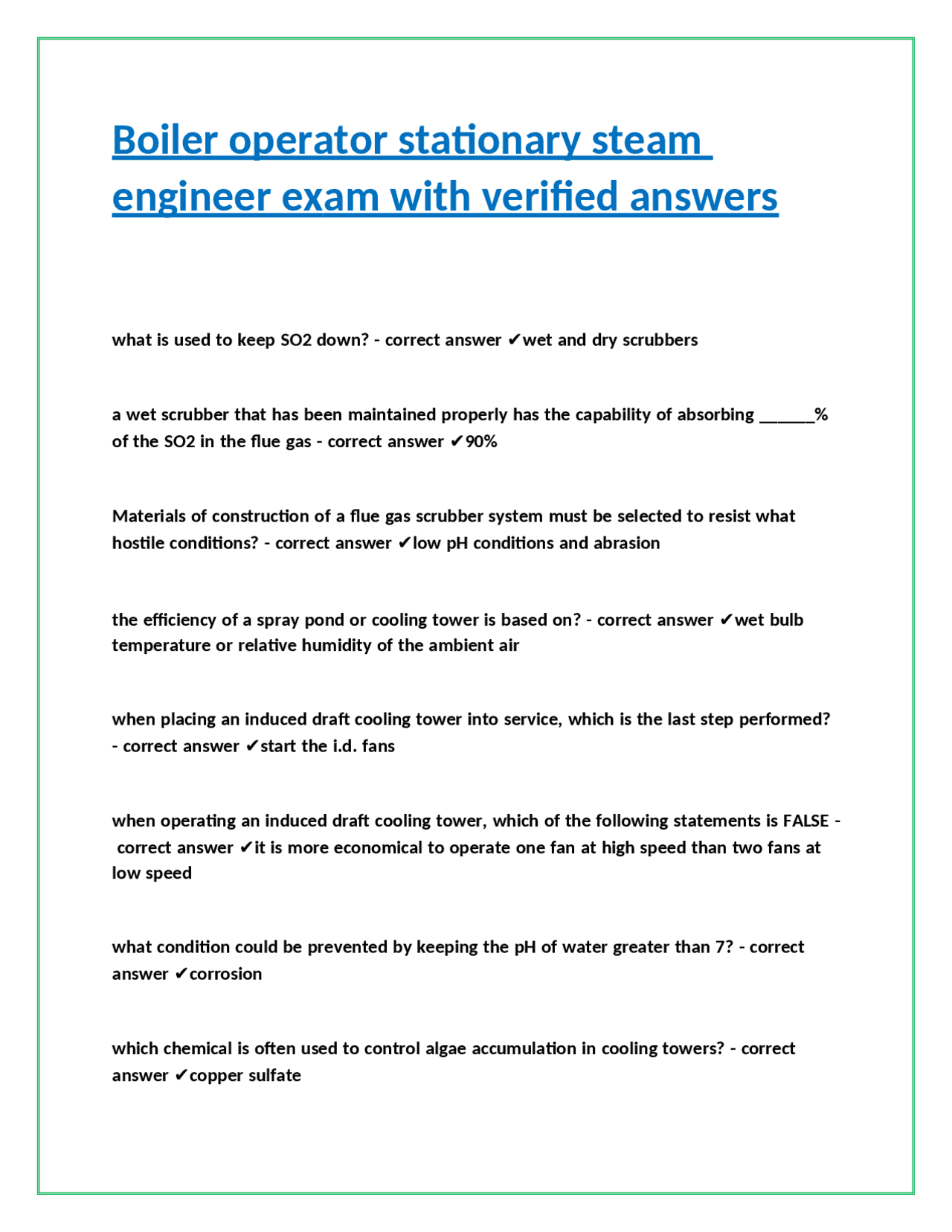 Boiler Operation: Multiple Choice Questions and Answers | Exams ...