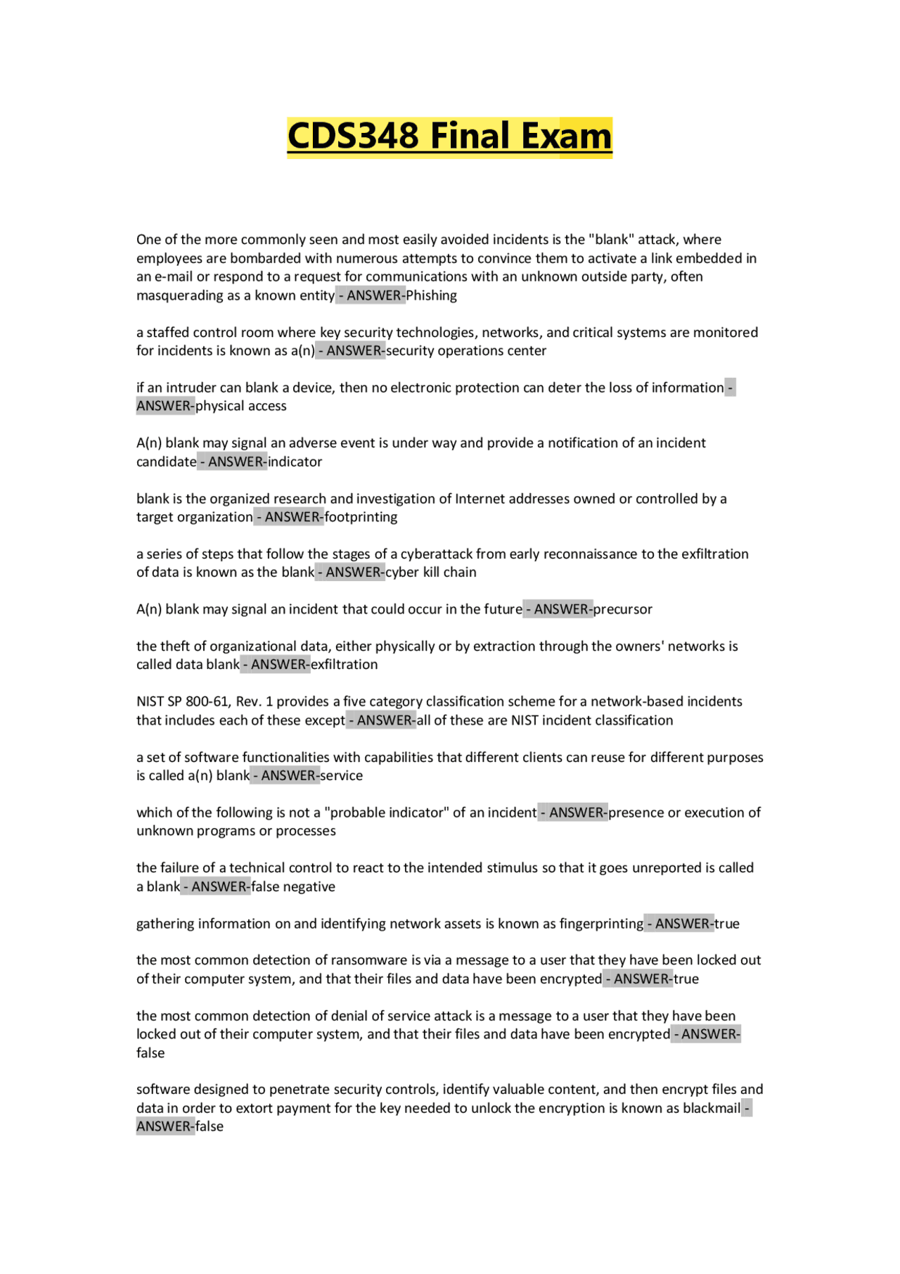 CDS348 Final EXAM QUESTIONS WITH COMPLETE SOLUTIONS GUARANTEED PASS ...