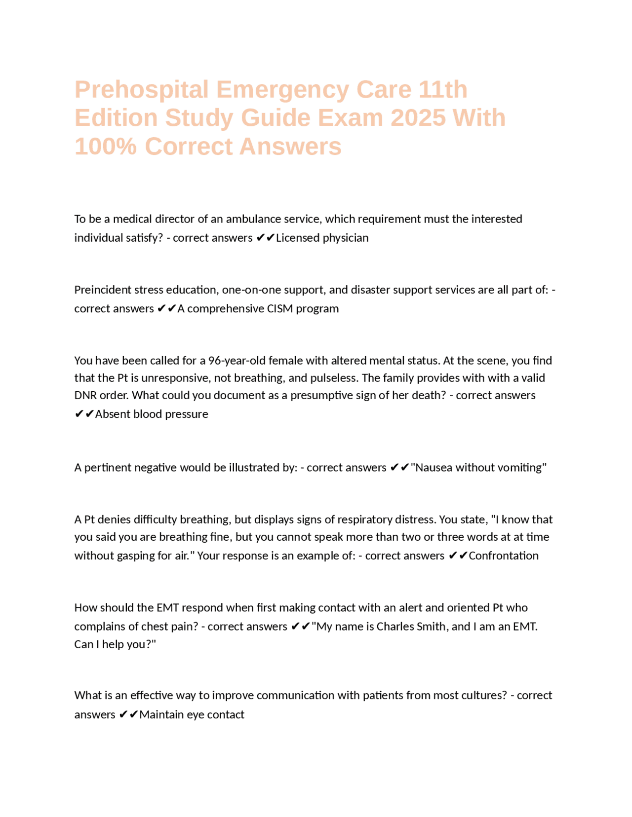 PREHOSPITAL EMERGENCY CARE 11TH EDITION visual data 2