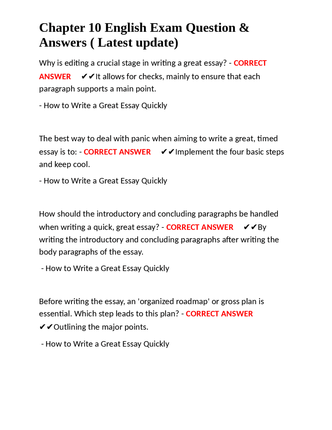 Essay Writing Skills: A Comprehensive Guide with Questions and Answers ...