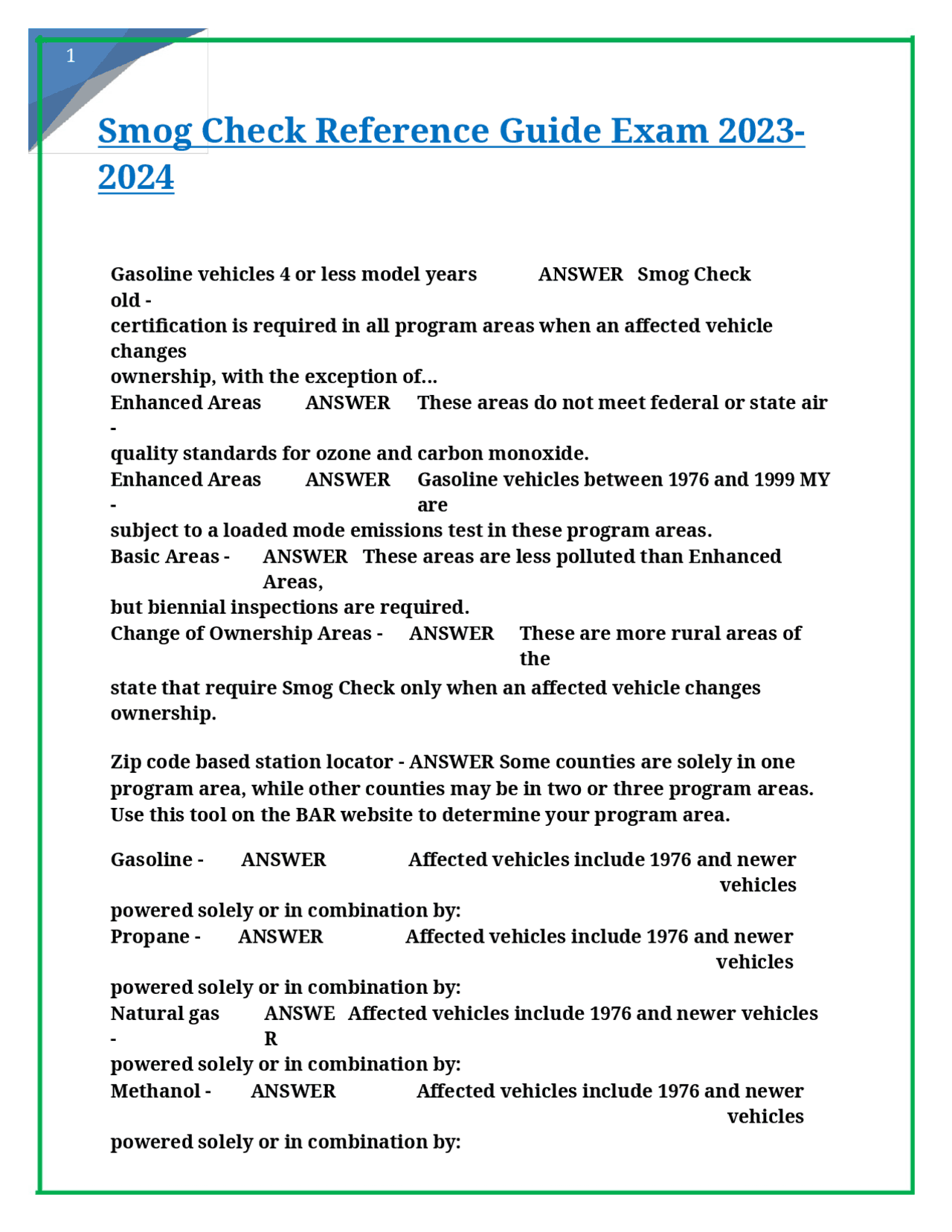 Smog Check Certification Requirements and Procedures: A Comprehensive ...