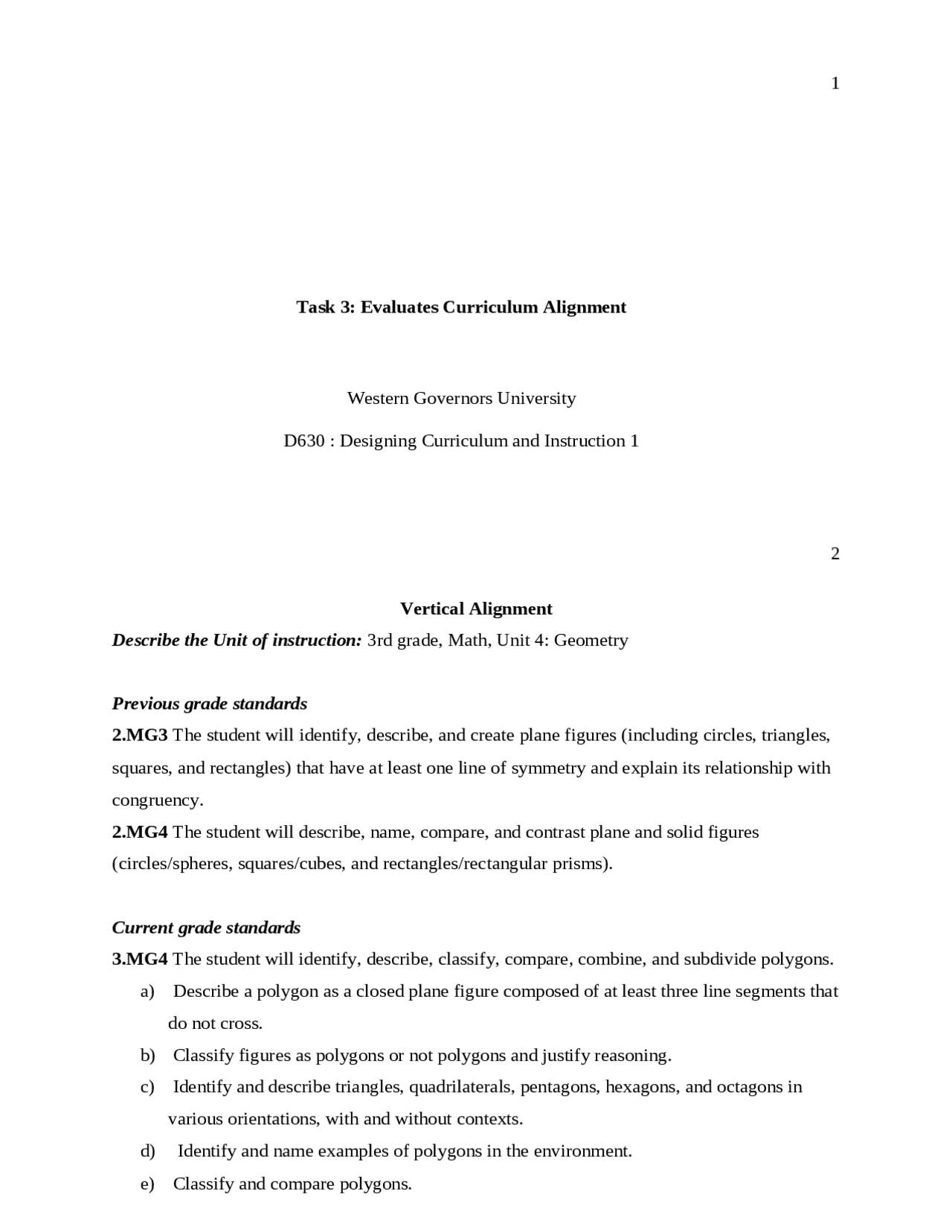 Thesis Alignment 1 Task 3: Evaluates Curriculum Alignment Western Governo | Thesis ...
