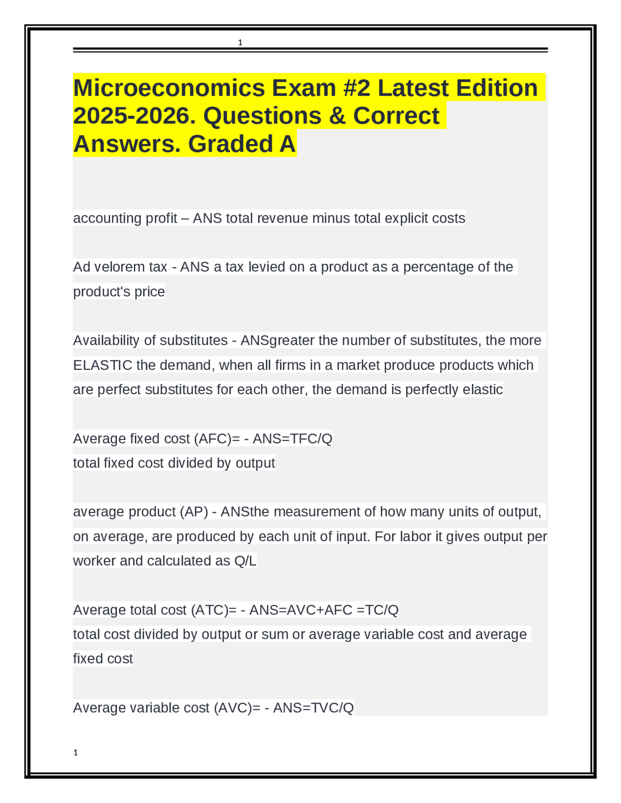 Microeconomics Exam Questions and Answers: A Comprehensive Guide ...