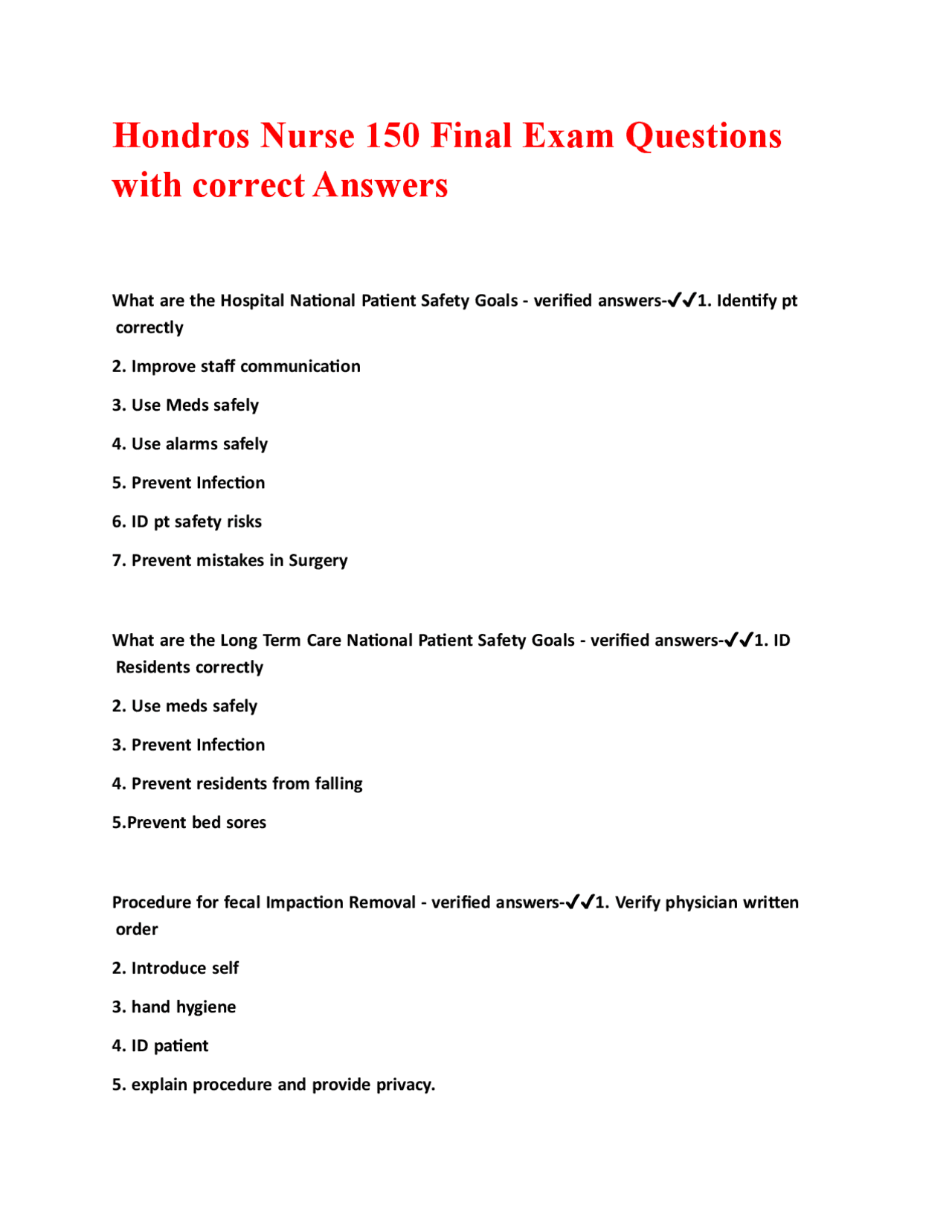 Hondros Nurse 150 Final Exam Questions and Answers | Exams Nursing ...