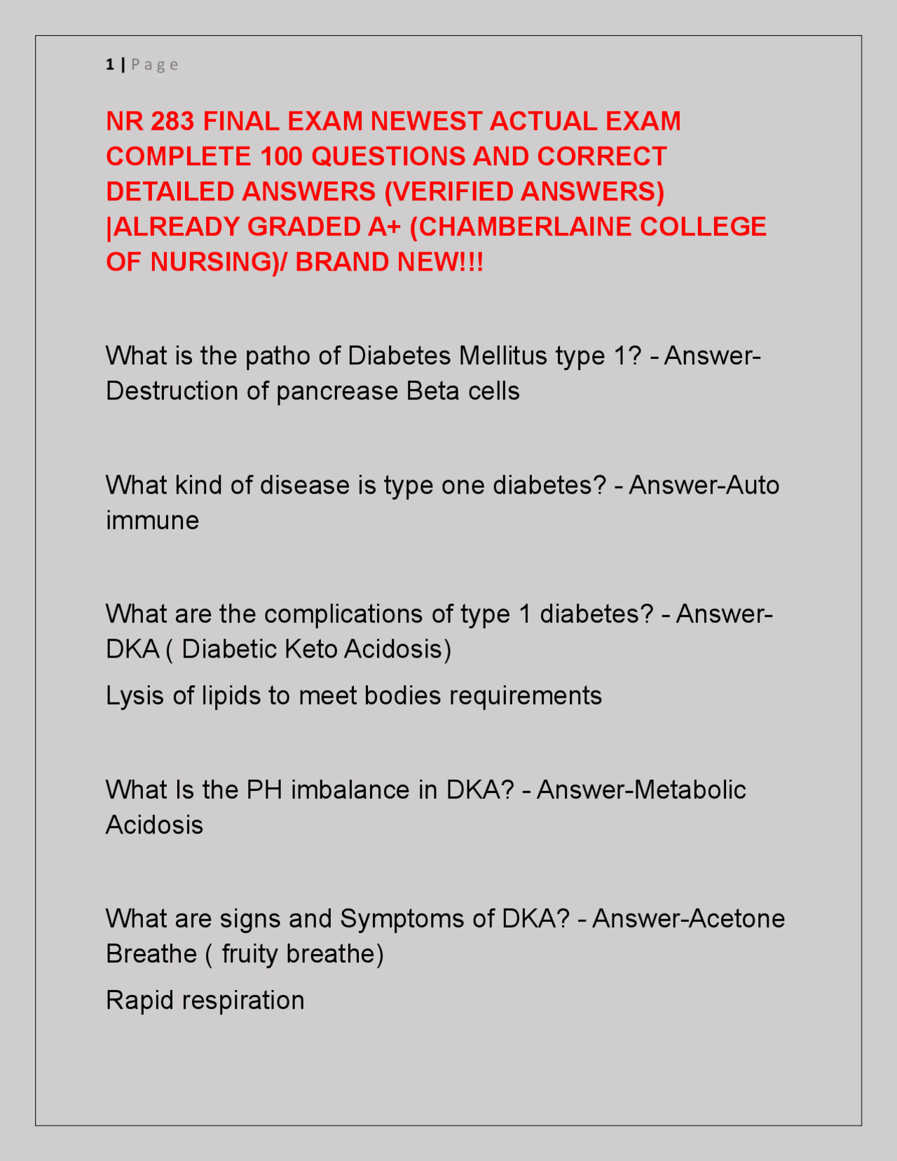 NR 283 FINAL EXAM NEWEST ACTUAL EXAM COMPLETE 100 QUESTIONS AND CORRECT ...