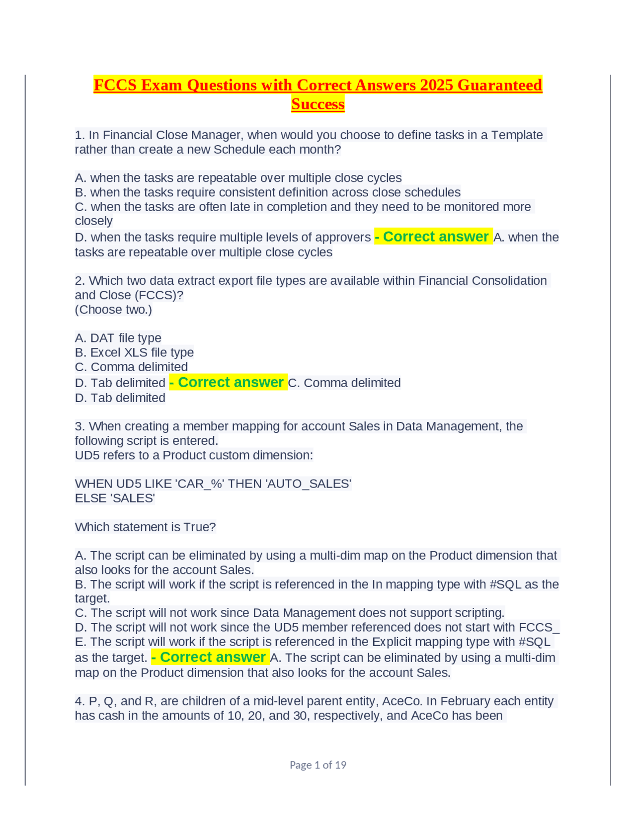 FCCS Exam Questions and Answers: A Comprehensive Guide for 2025 | Exams ...