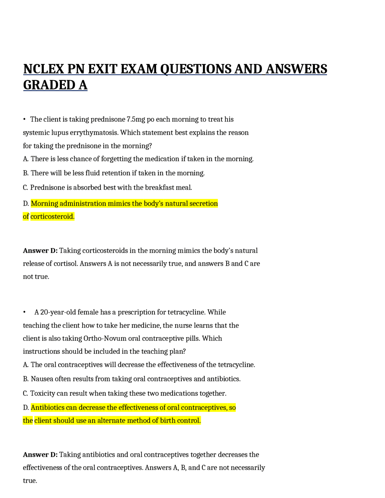 NCLEX-PN Exit Exam Questions and Answers: A Comprehensive Review ...