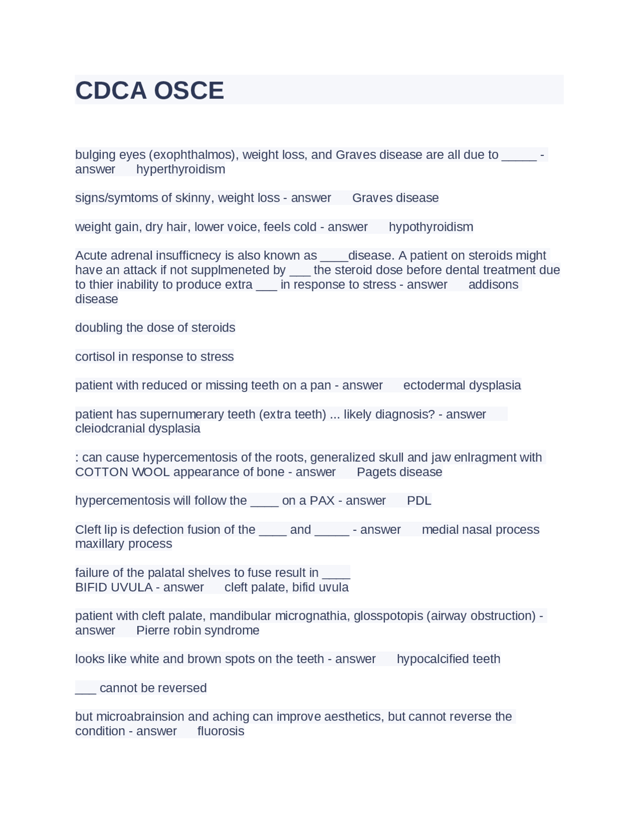Ocse Questions Dental OSCE Questions and Answers: A Comprehensive Guide | Exams ...