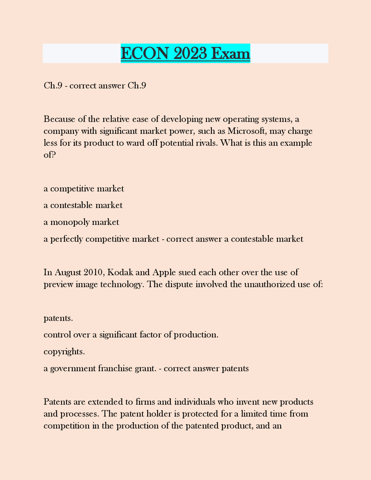 ECON 2023 Exam Questions and answers latest updates 2025 | Exams ...