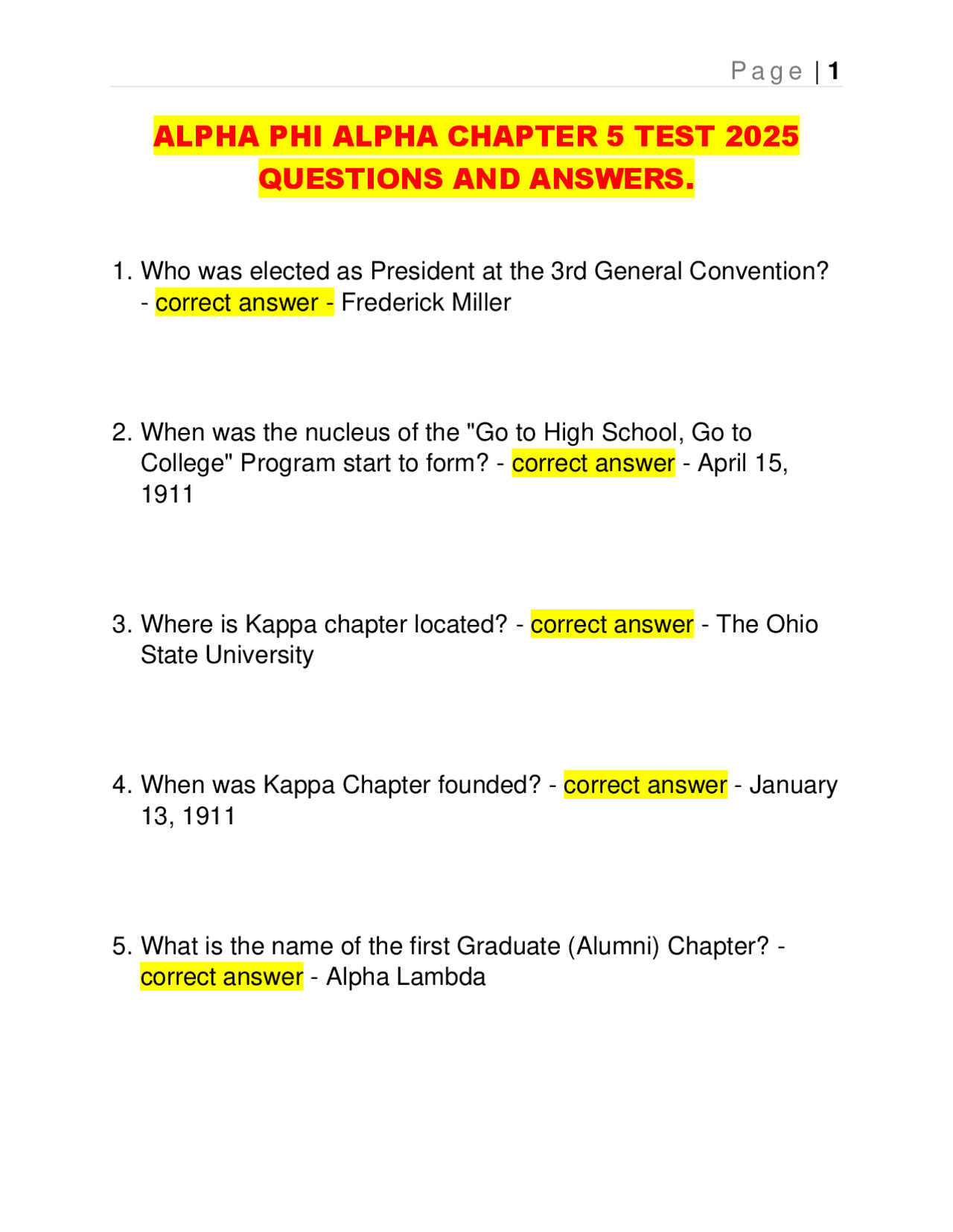 Alpha Phi Alpha Chapter 5 Test: Questions and Answers (2025) | Exams ...