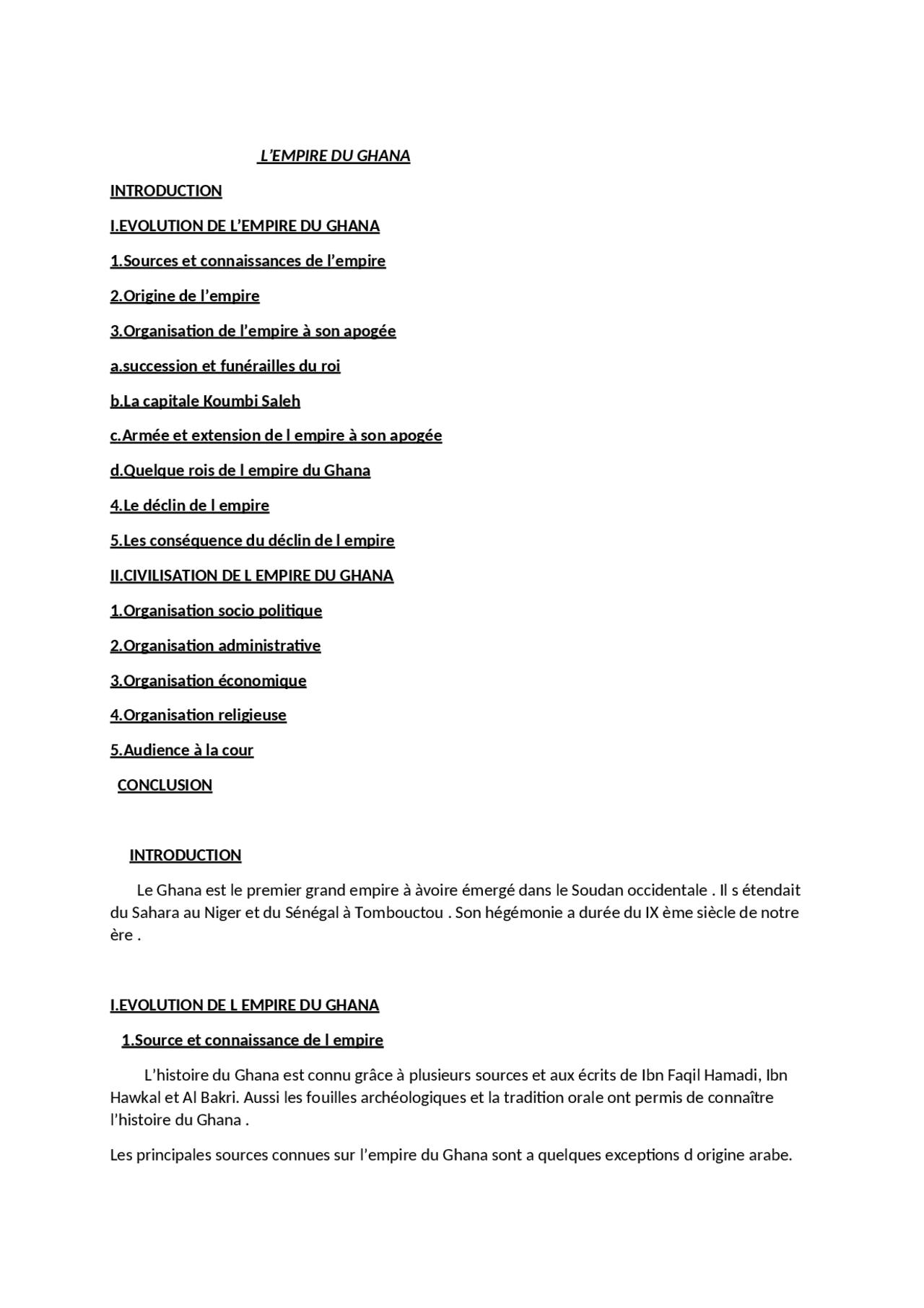 l'empire du Ghana bien détaillé | Summaries History | Docsity