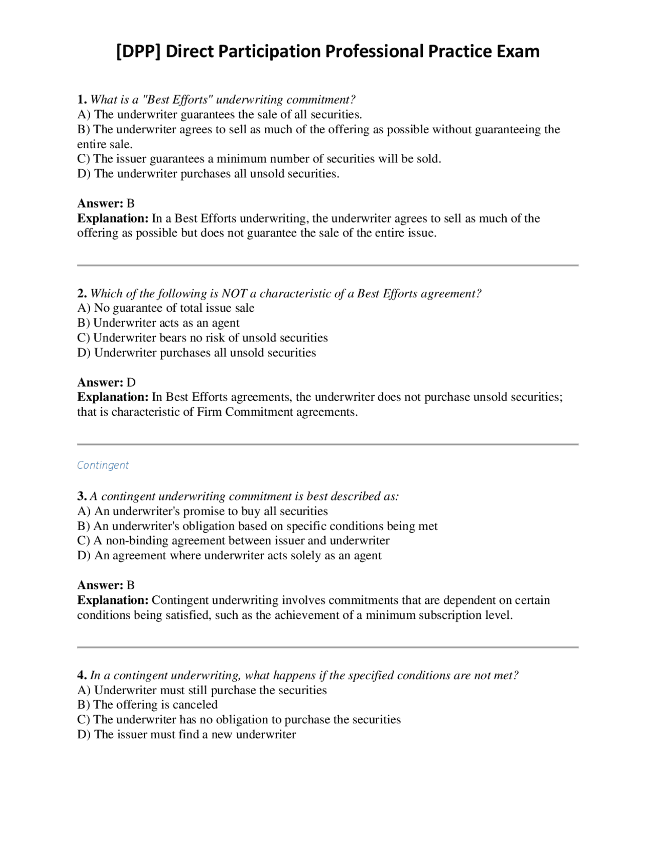 [DPP] Direct Participation Professional Practice Exam | Exams ...