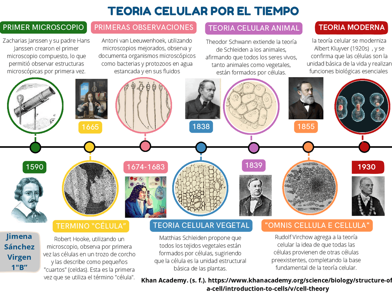 Hoja De Trabajo De La Línea De Tiempo De La Teoría Celular Linea De