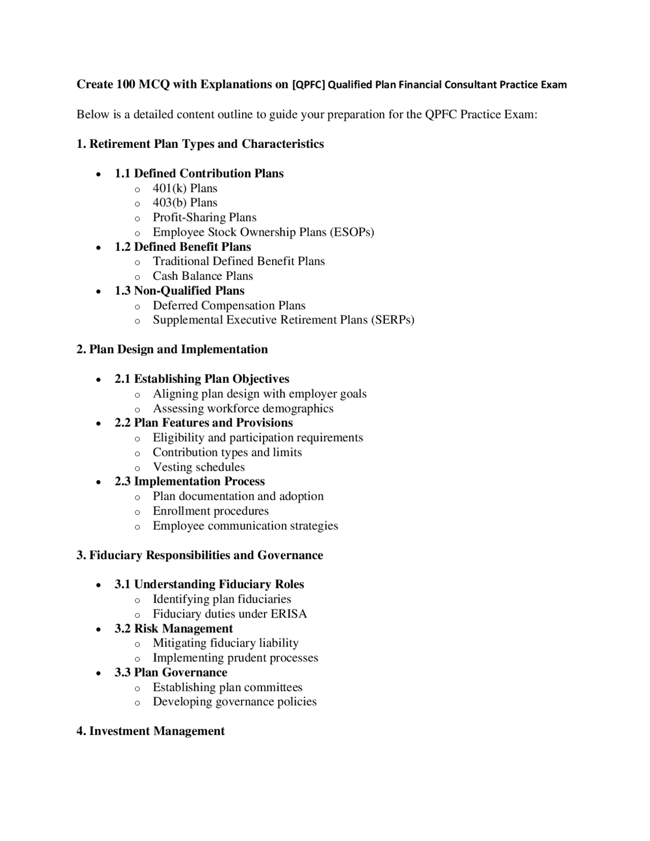 [QPFC] Qualified Plan Financial Consultant Practice Exam | Exams ...
