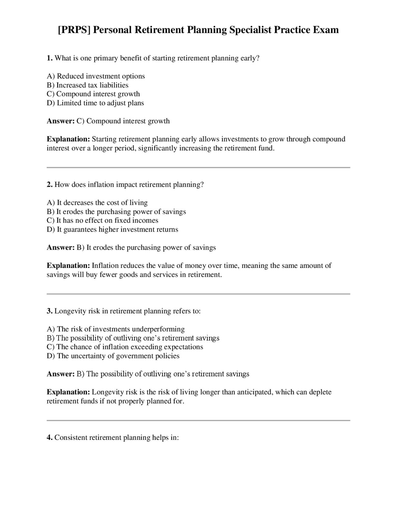 [PRPS] Personal Retirement Planning Specialist Practice Exam | Exams ...