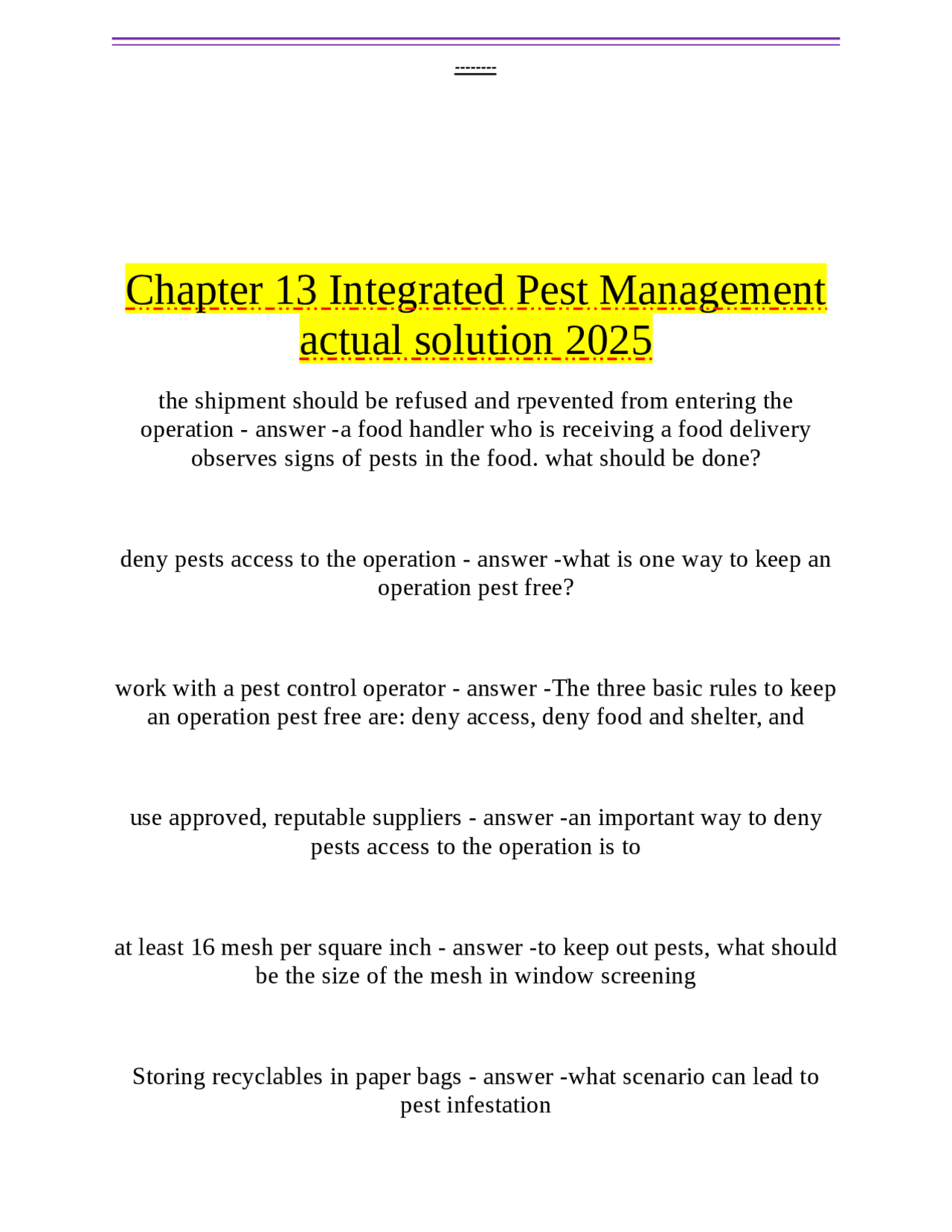 Chapter 13//Integrated Pest Management actual solution 2025.docx ...