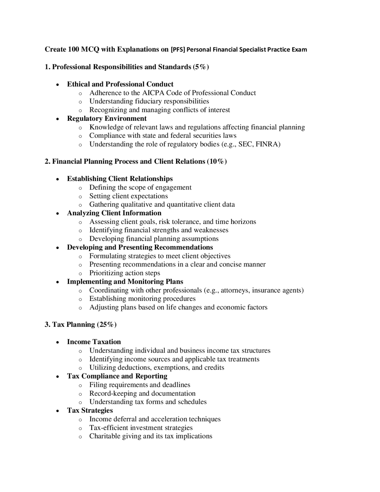 [PFS] Personal Financial Specialist Practice Exam | Exams Technology ...