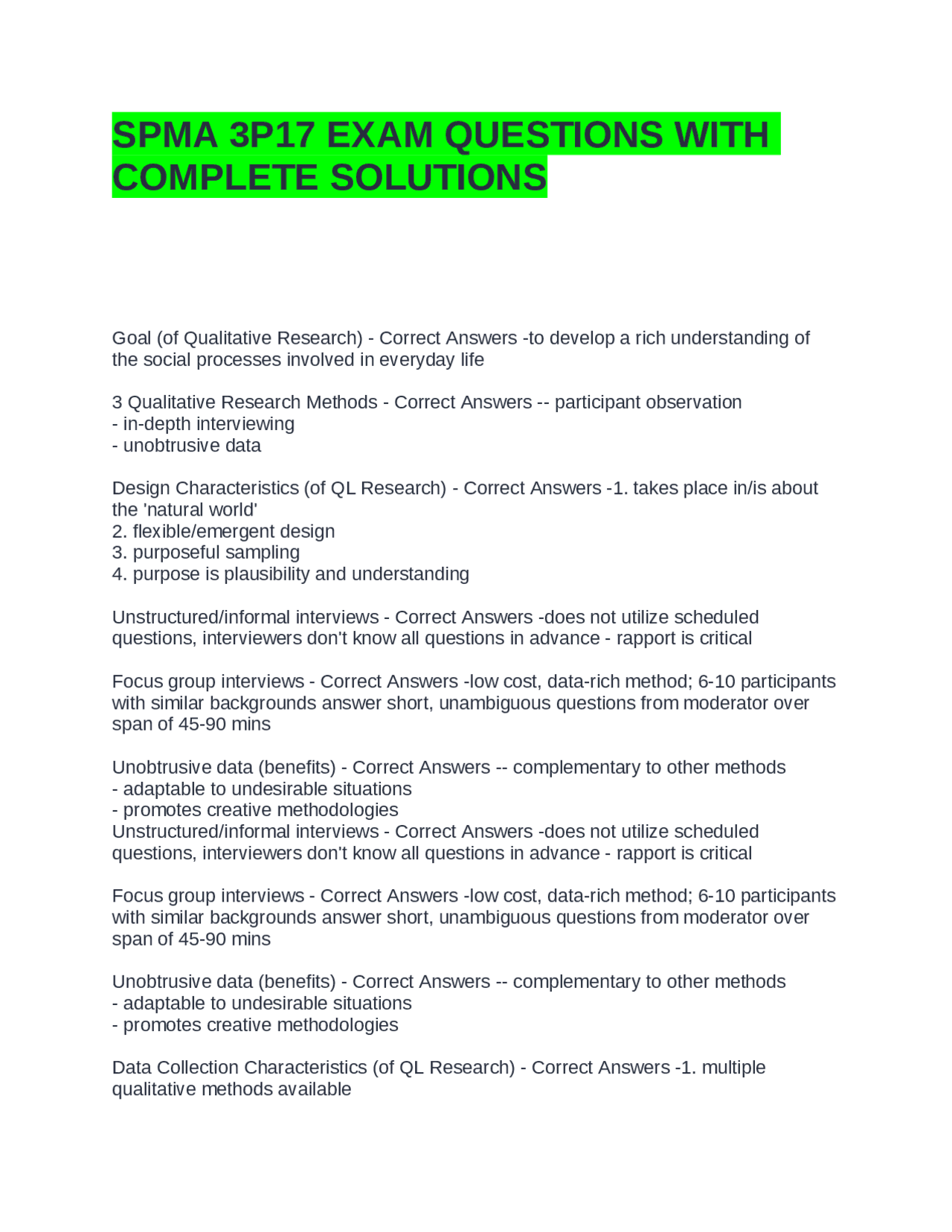 SPMA 3P17 EXAM QUESTIONS WITH COMPLETE SOLUTIONS | Exams Advanced ...