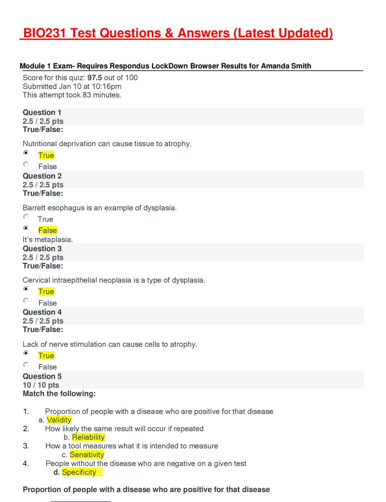 micro:bit python #1 quiz Images High Quality Grahic BIO231 Test Questions & Answers (Latest Updated) | Exams Nursing | Docsity