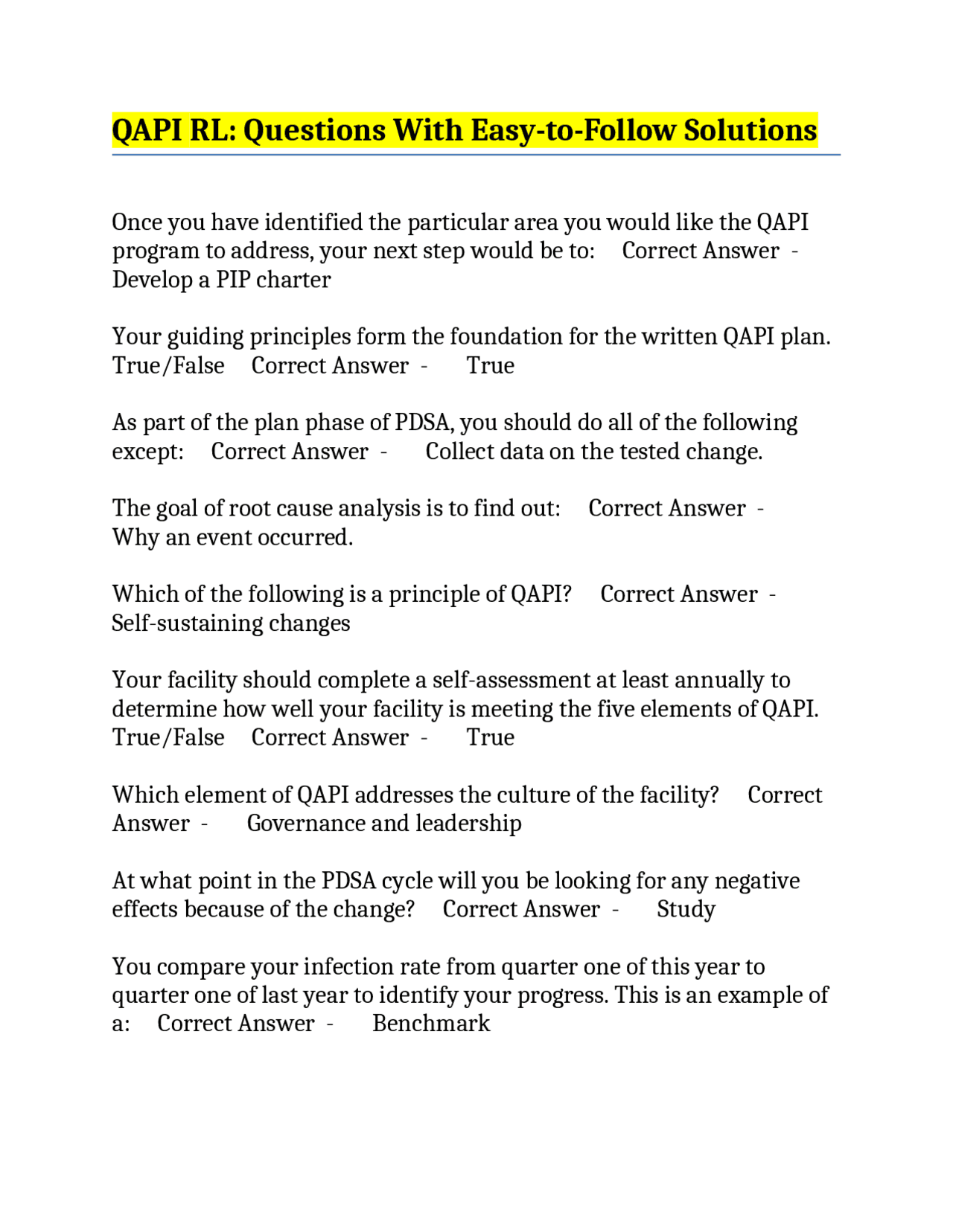 QAPI RL: Questions With Easy-to-Follow Solutions | Exams Business ...