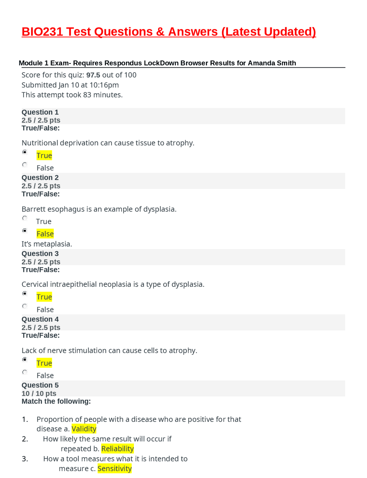 micro:bit python #1 quiz Images High Quality Grahic BIO231 Test Questions & Answers (Latest Updated) | Exams Nursing | Docsity