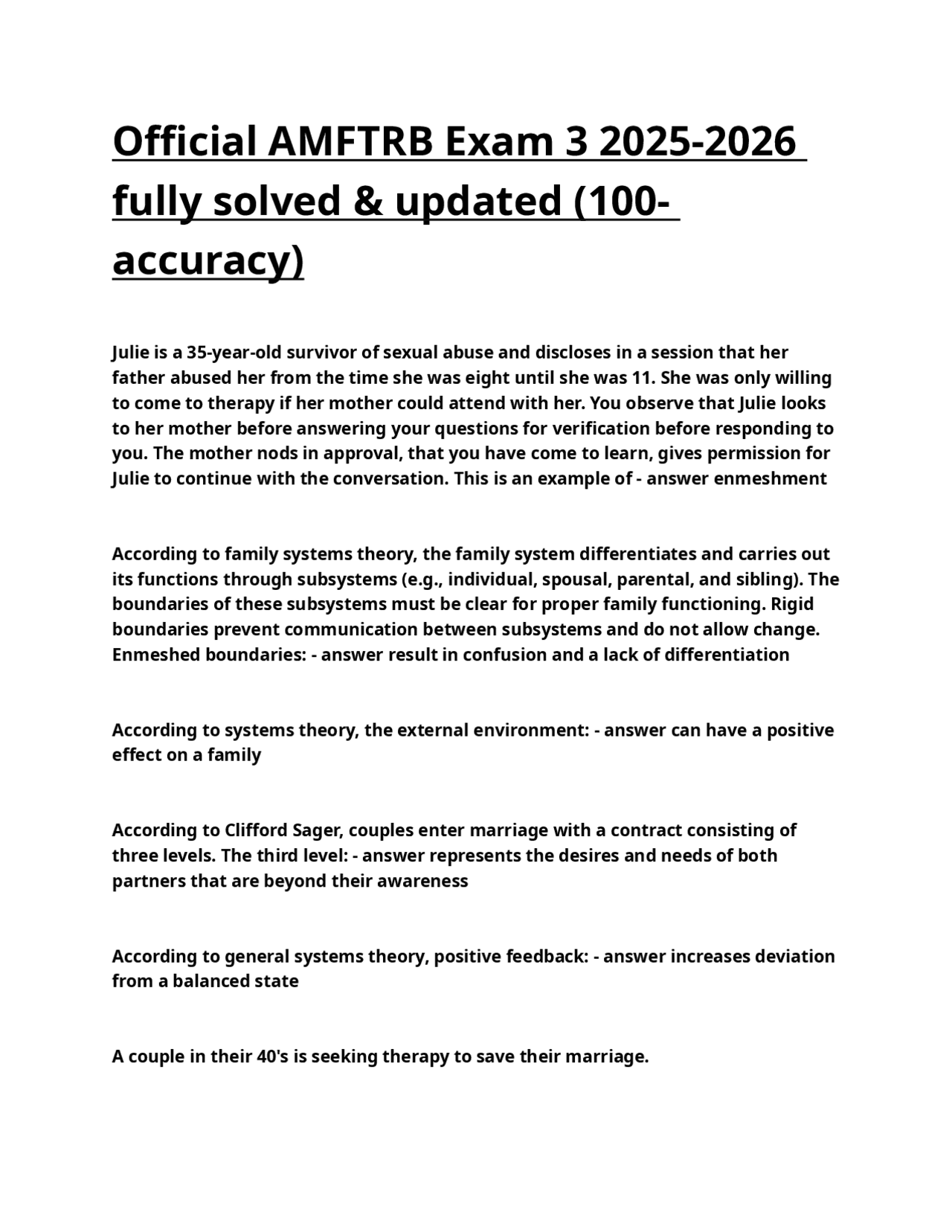 Official AMFTRB Exam 3 2025-2026 fully solved & updated (100- accuracy ...