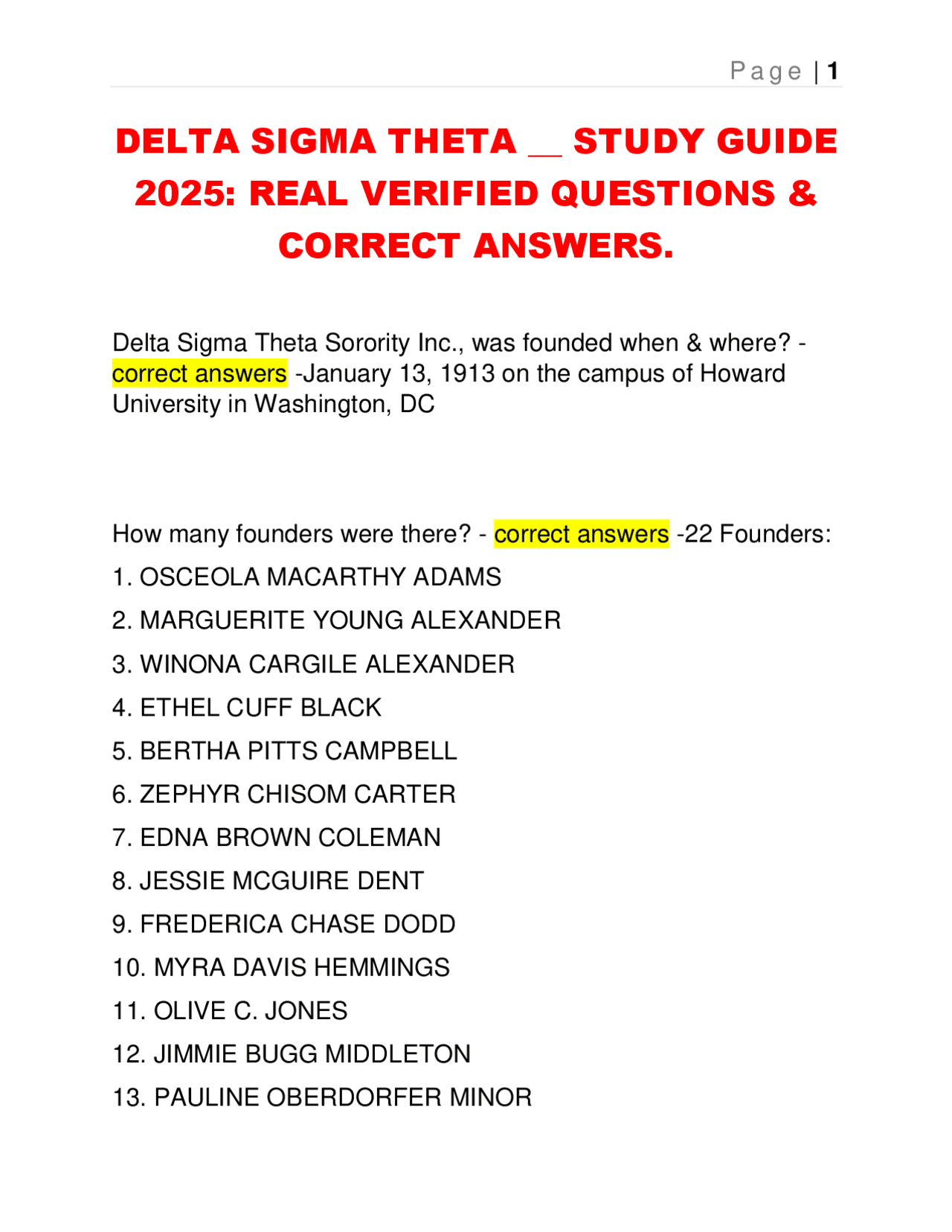 DELTA SIGMA THETA __ STUDY GUIDE 2025: REAL VERIFIED QUESTIONS ...