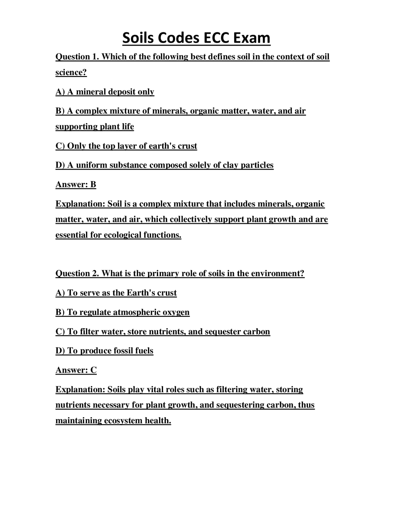 Soils Codes ECC Exam | Exams Technology | Docsity