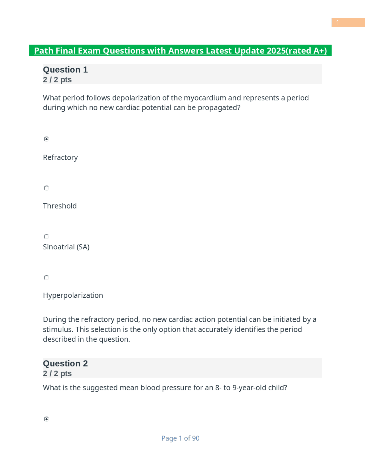 Path Final Exam Questions with Answers Latest Update 2025(rated A+ ...
