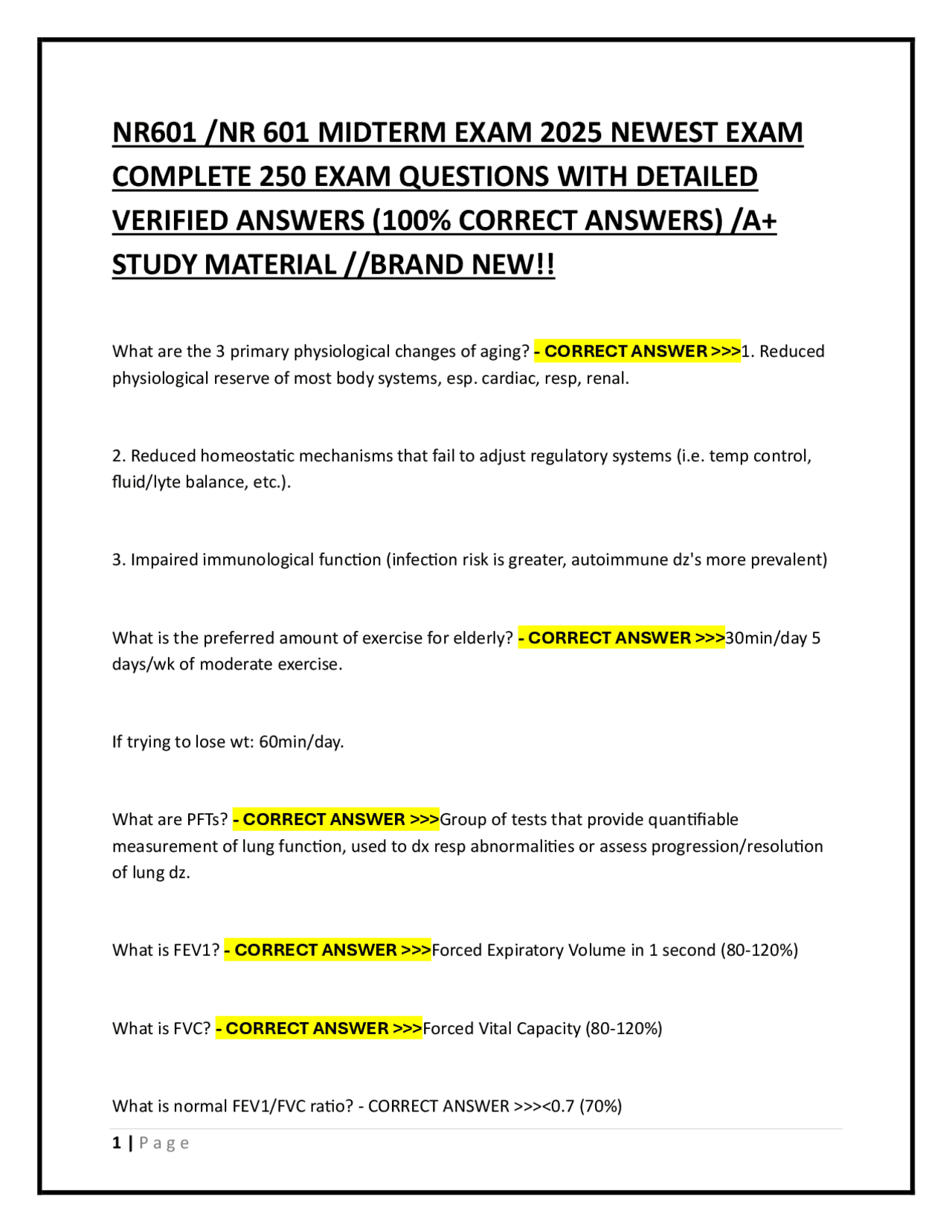 NR601 /NR 601 MIDTERM EXAM 2025 NEWEST EXAM | Exams Nursing | Docsity