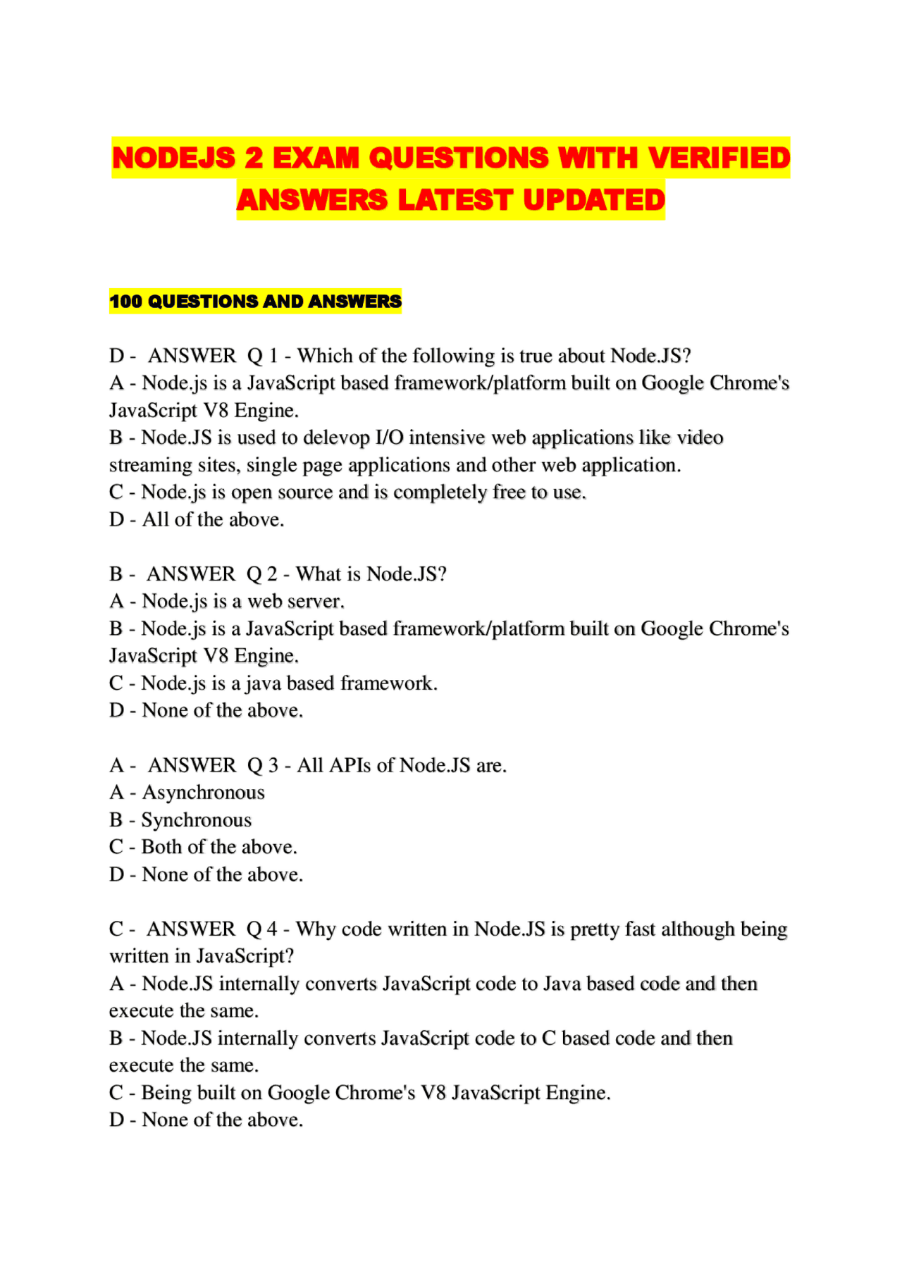 Node.js Exam Questions and Answers: A Comprehensive Guide | Exams ...
