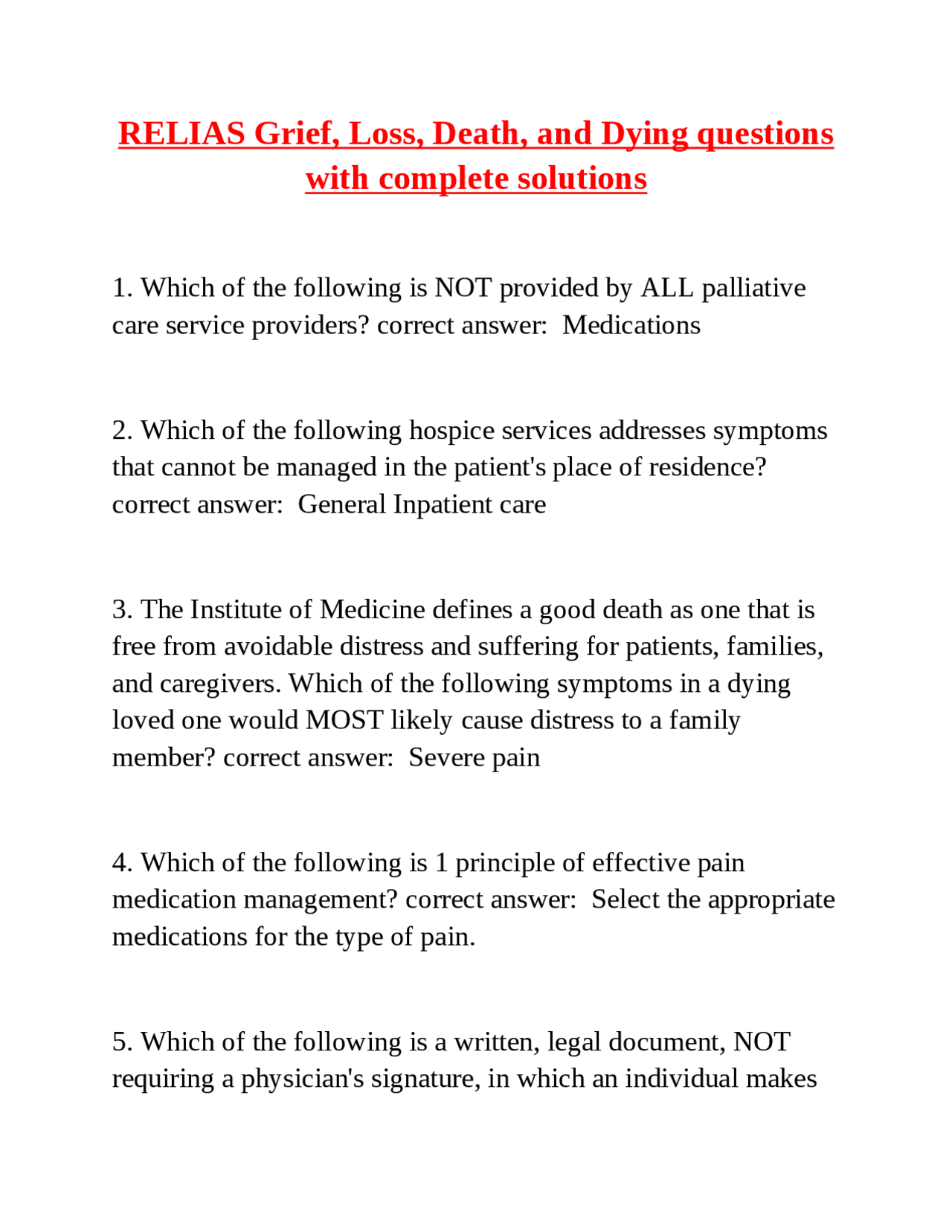Grief, Loss, Death, and Dying: Key Questions and Answers for Medical ...