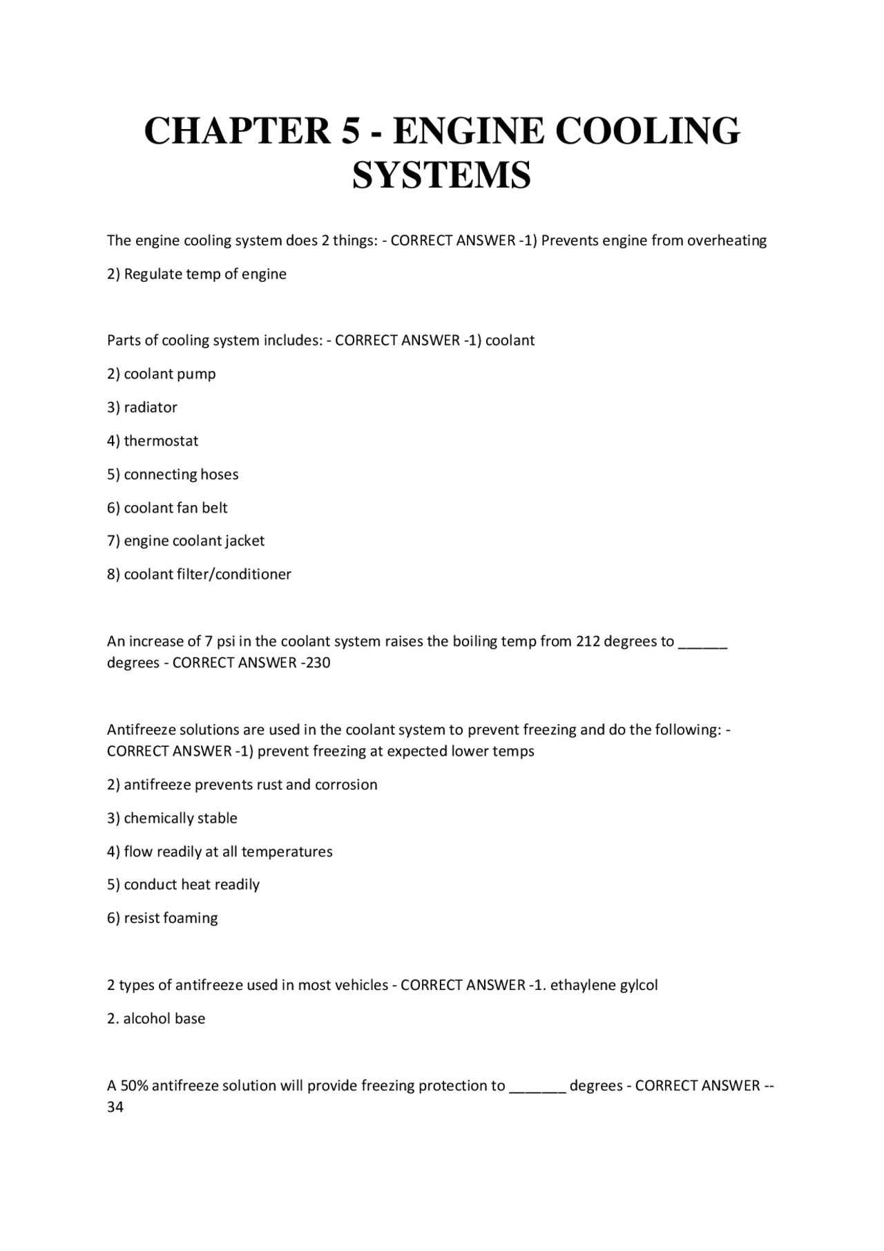 CHAPTER 5 - ENGINE COOLING SYSTEMS The engine cooling system does 2 ...