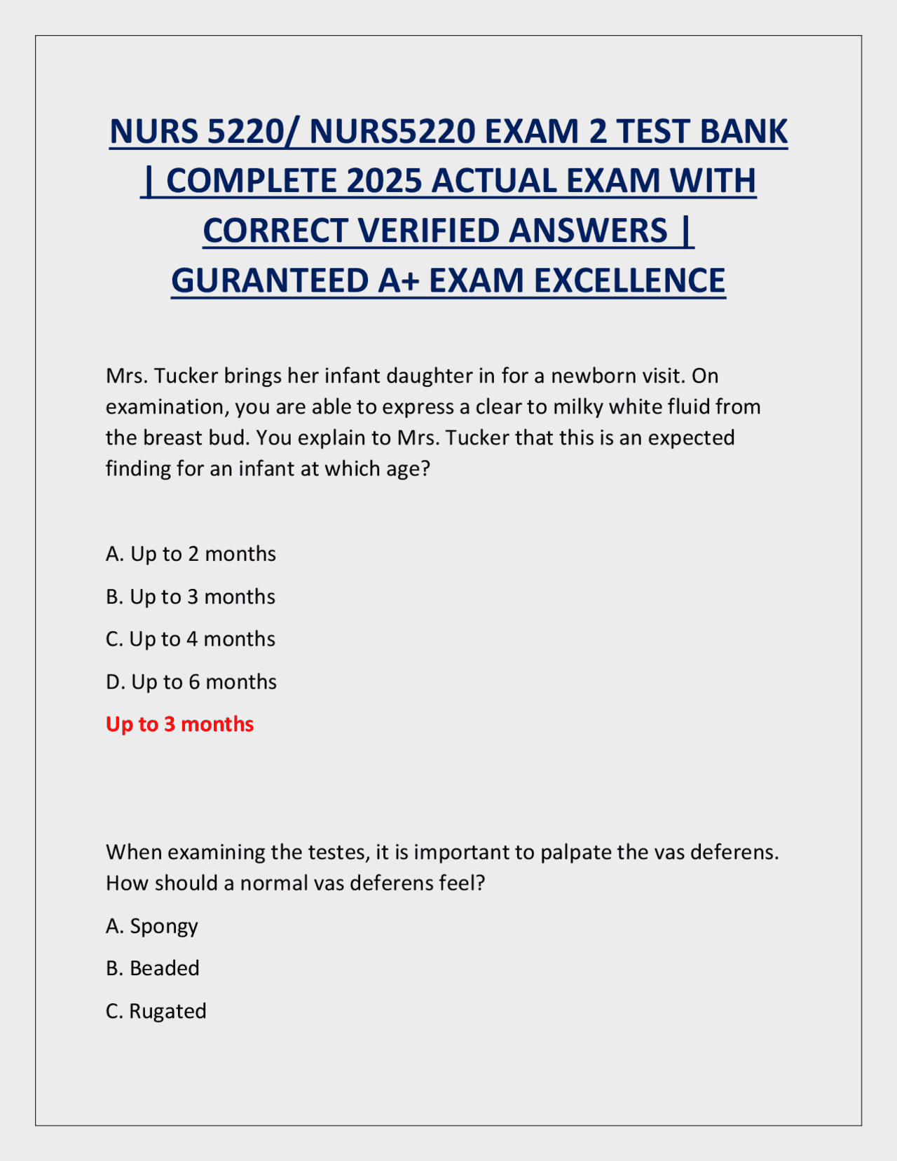 NURS 5220/ NURS5220 EXAM 2 TEST BANK | COMPLETE 2025 ACTUAL EXAM WITH ...