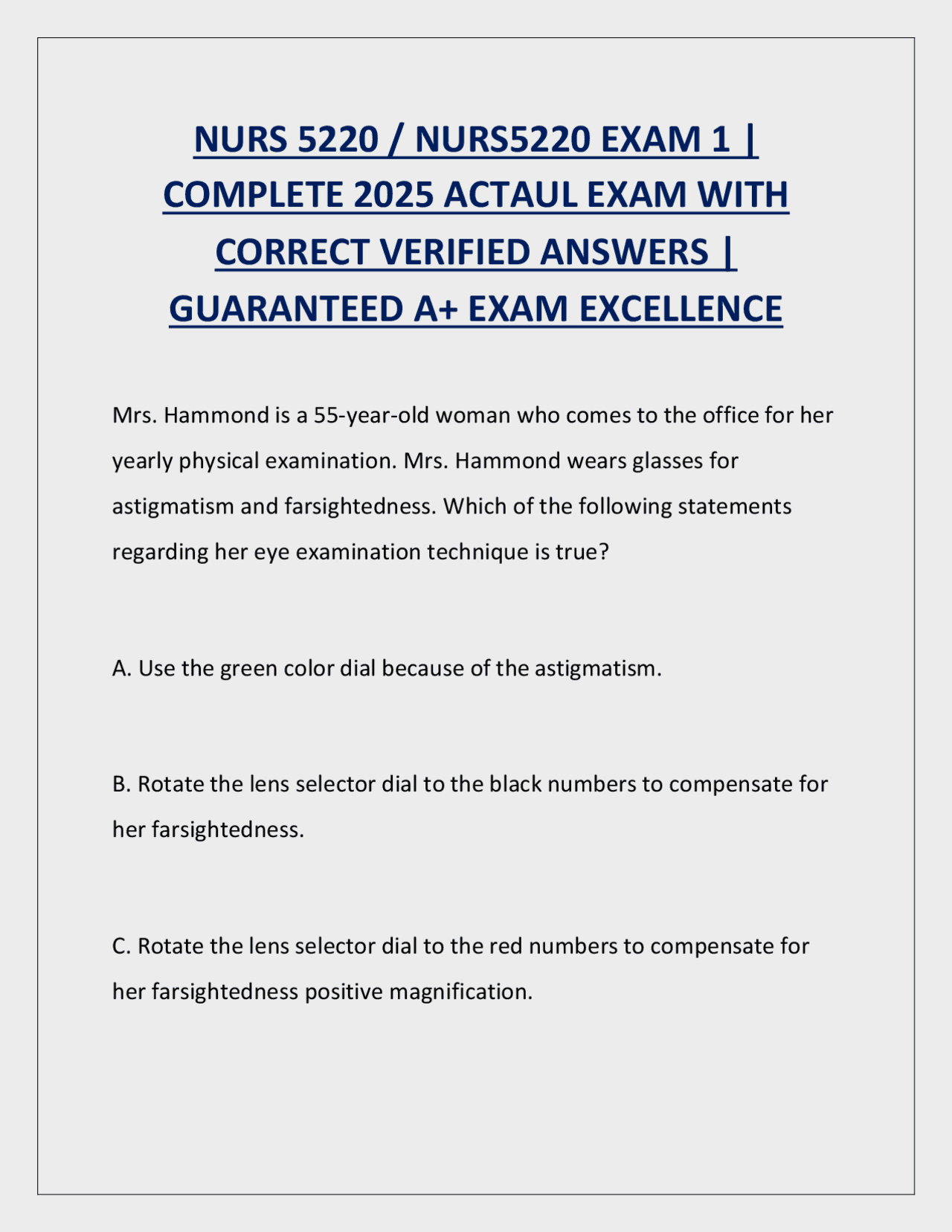 NURS 5220/ NURS5220 EXAM 1 TEST BANK | COMPLETE 2025 ACTUAL EXAM WITH ...